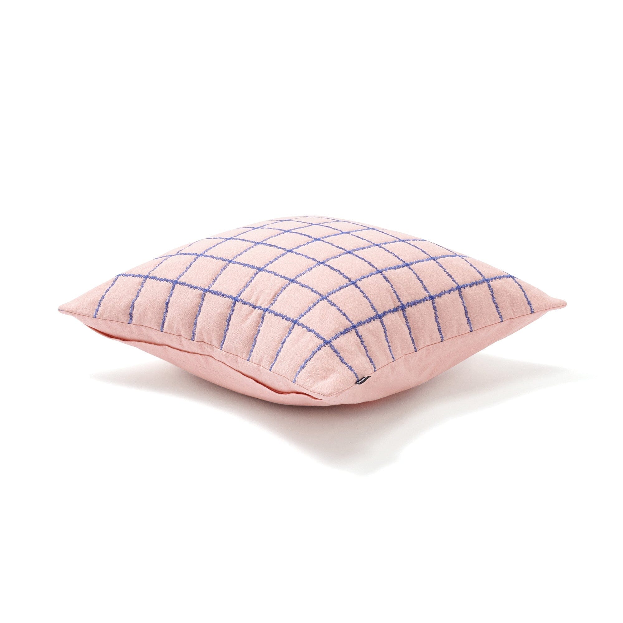 Zigzag Windowpane Cushion Cover 450X450 Pink X Blue