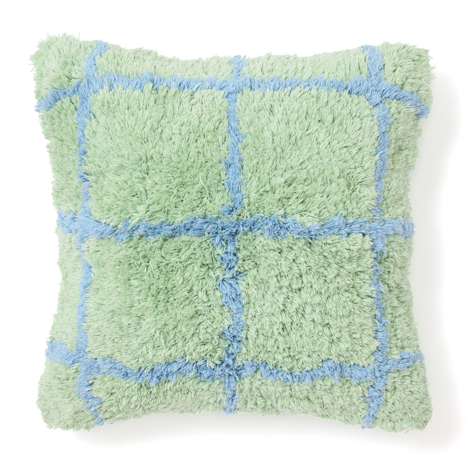 Tuft Check Cushion Cover 450X450 Green X Blue
