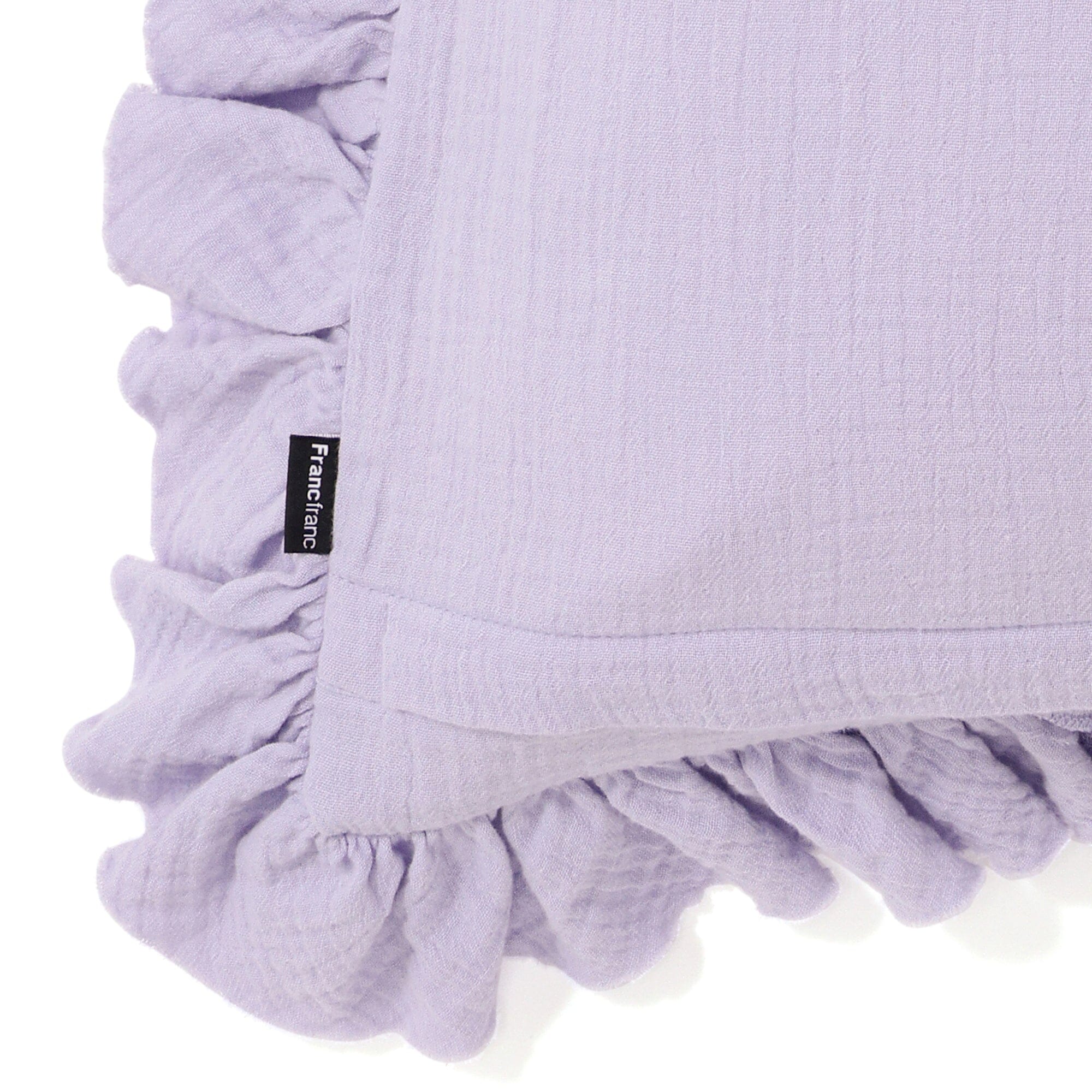 Emb Flower Frill Cushion Cover 450X450 Purple