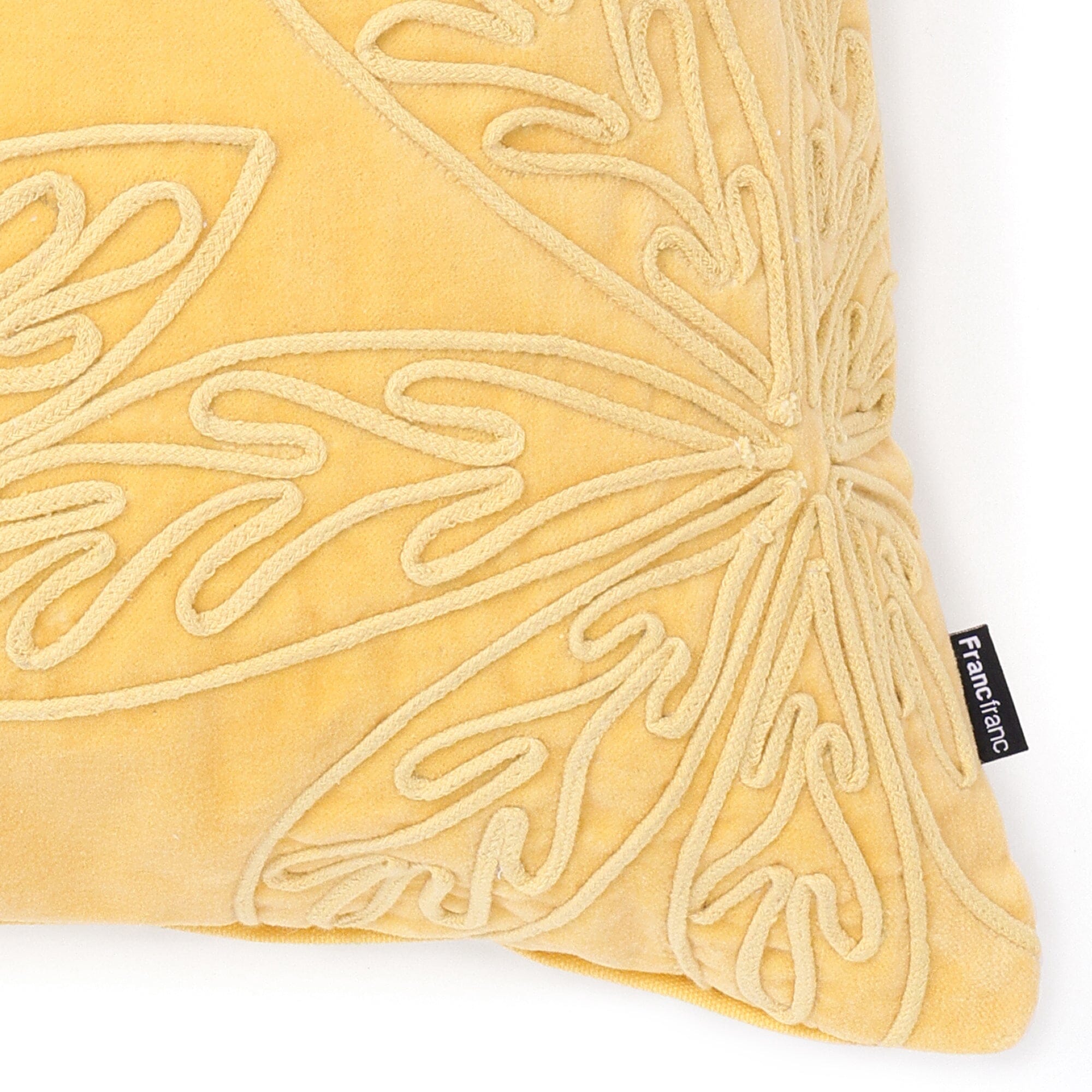 Cord Drawing Cushion Cover 450X450 Yellow