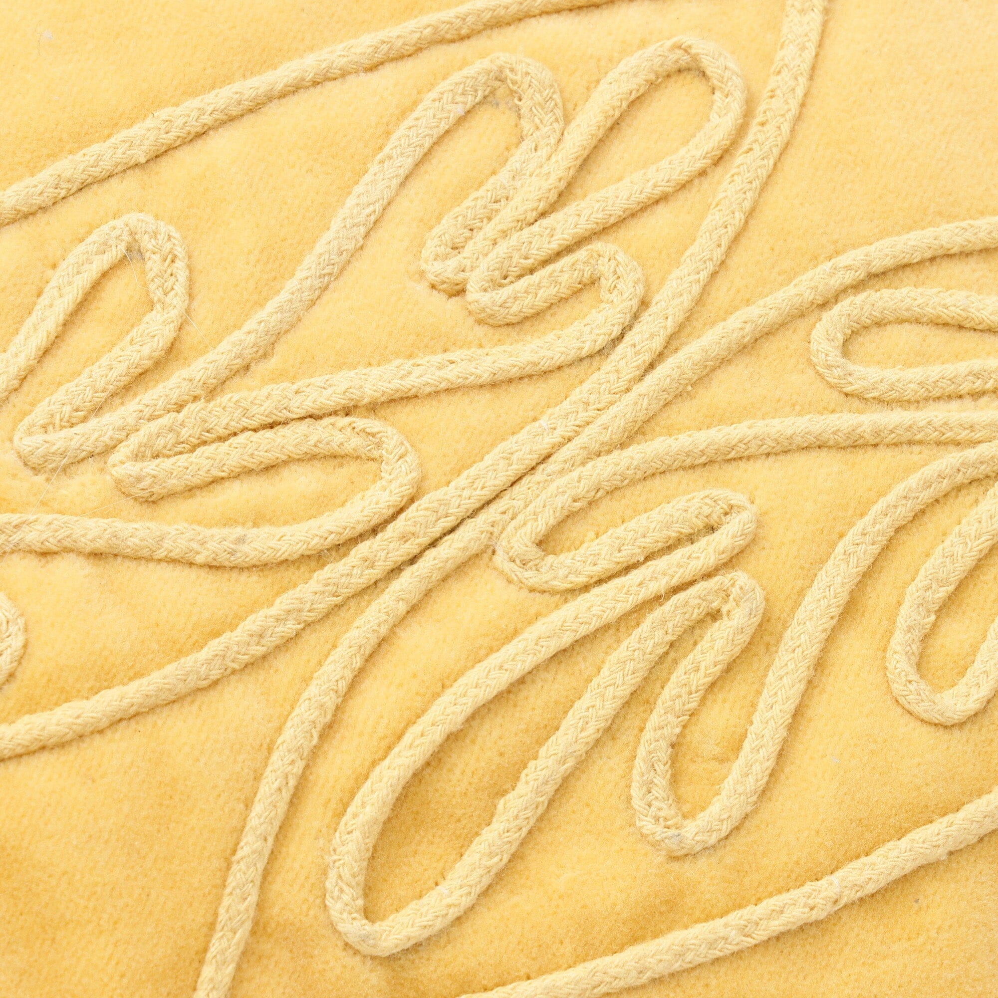 Cord Drawing Cushion Cover 450X450 Yellow