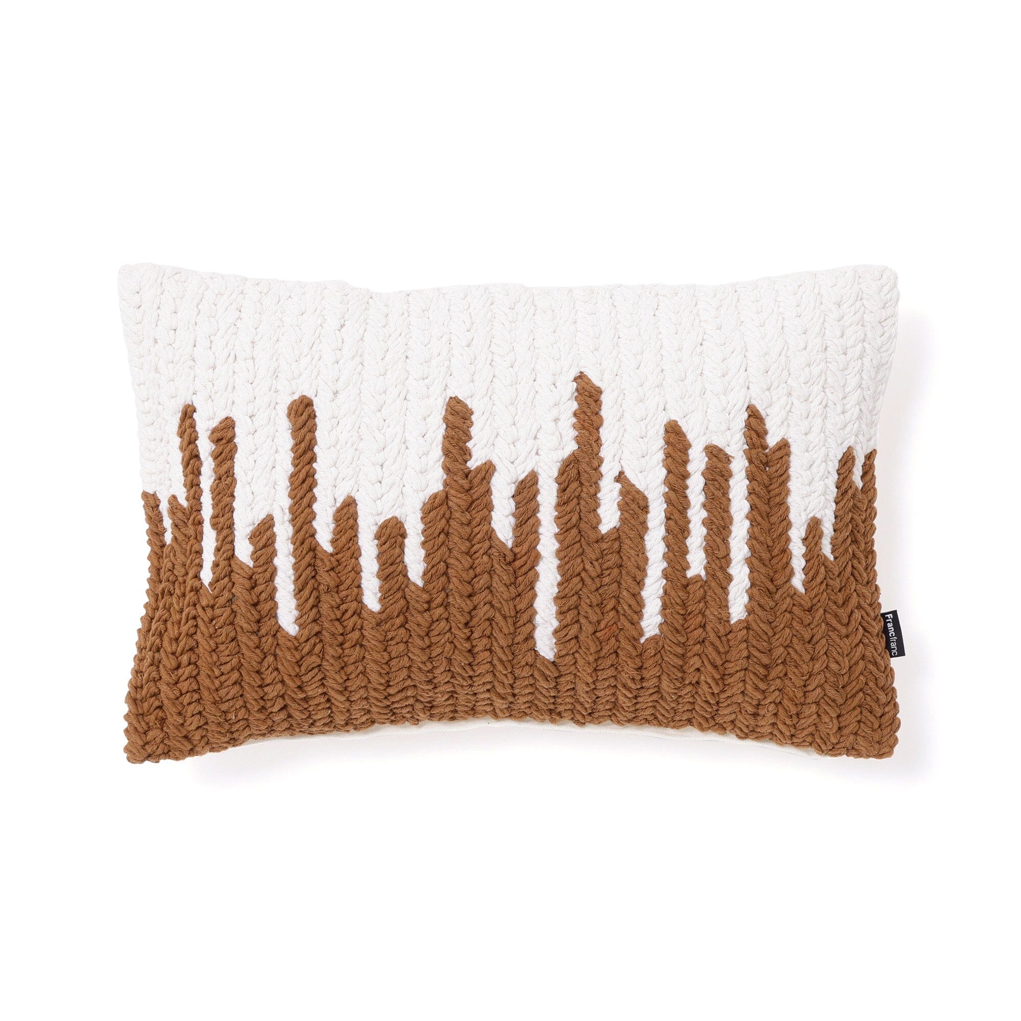 Ridge Line Drawing Cushion Cover 400 X 250 White X Brown