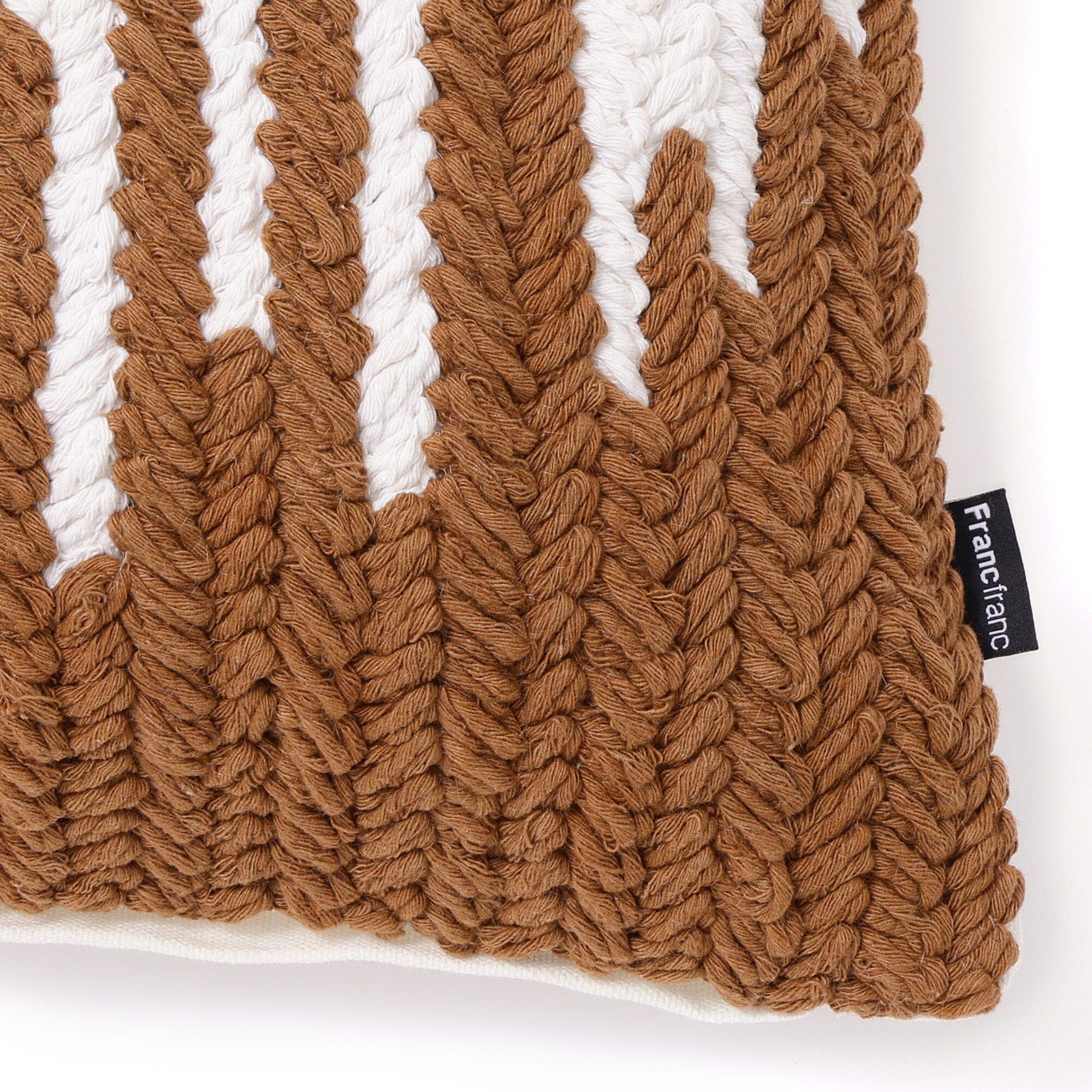 Ridge Line Drawing Cushion Cover 400 X 250 White X Brown