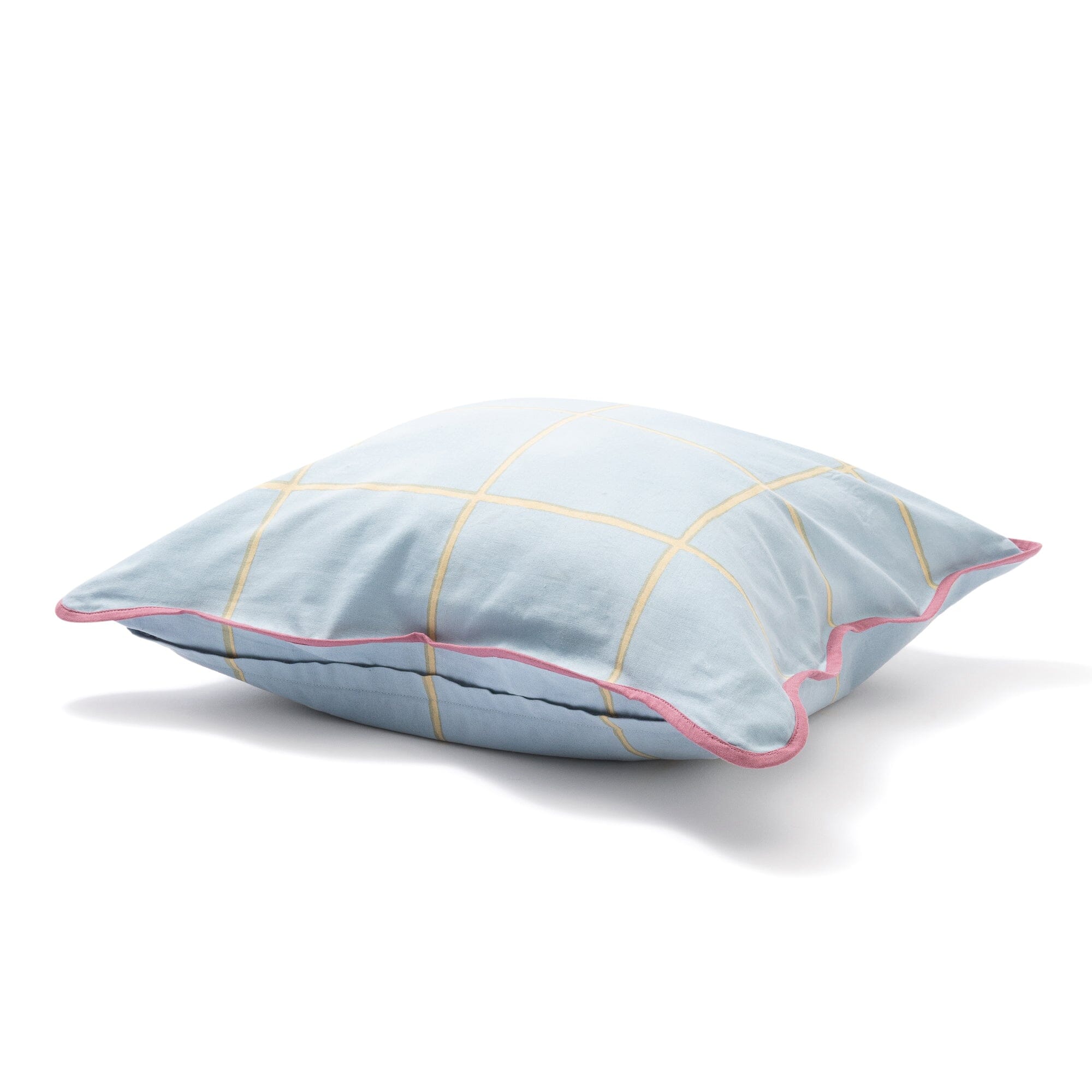 Windowpane Wave Cushion Cover 450X450 Blue X Beige