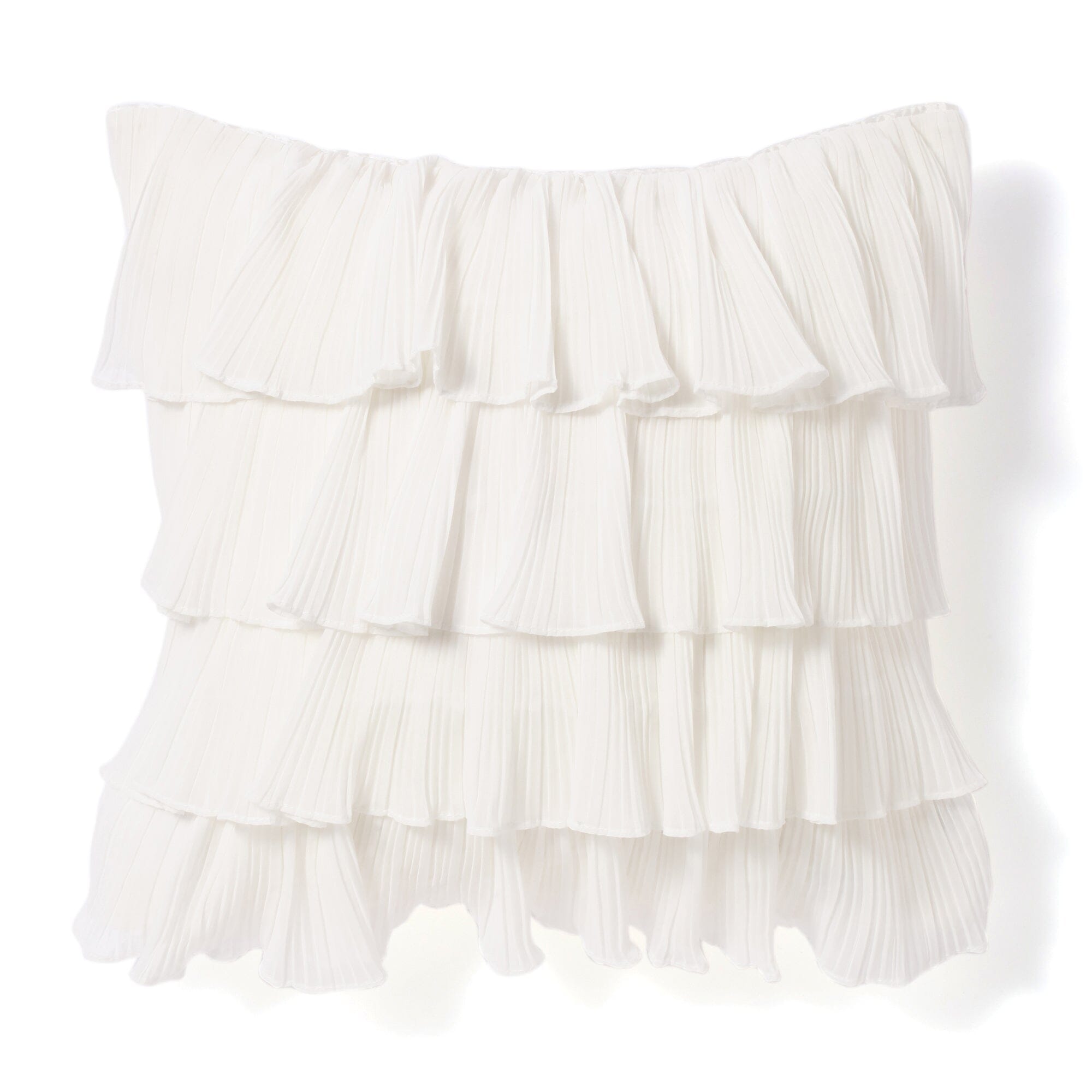 Frill Pleats Cushion Cover 450 X 450 White