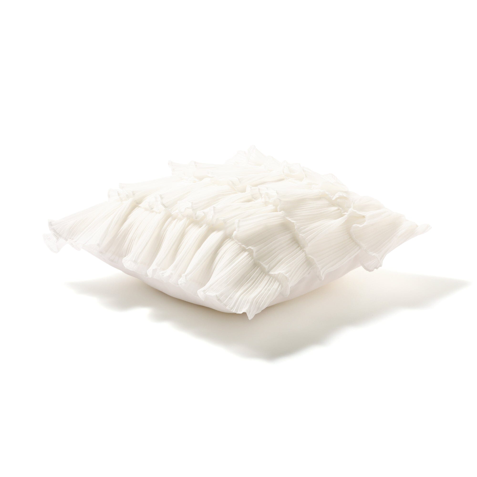 Frill Pleats Cushion Cover 450 X 450 White