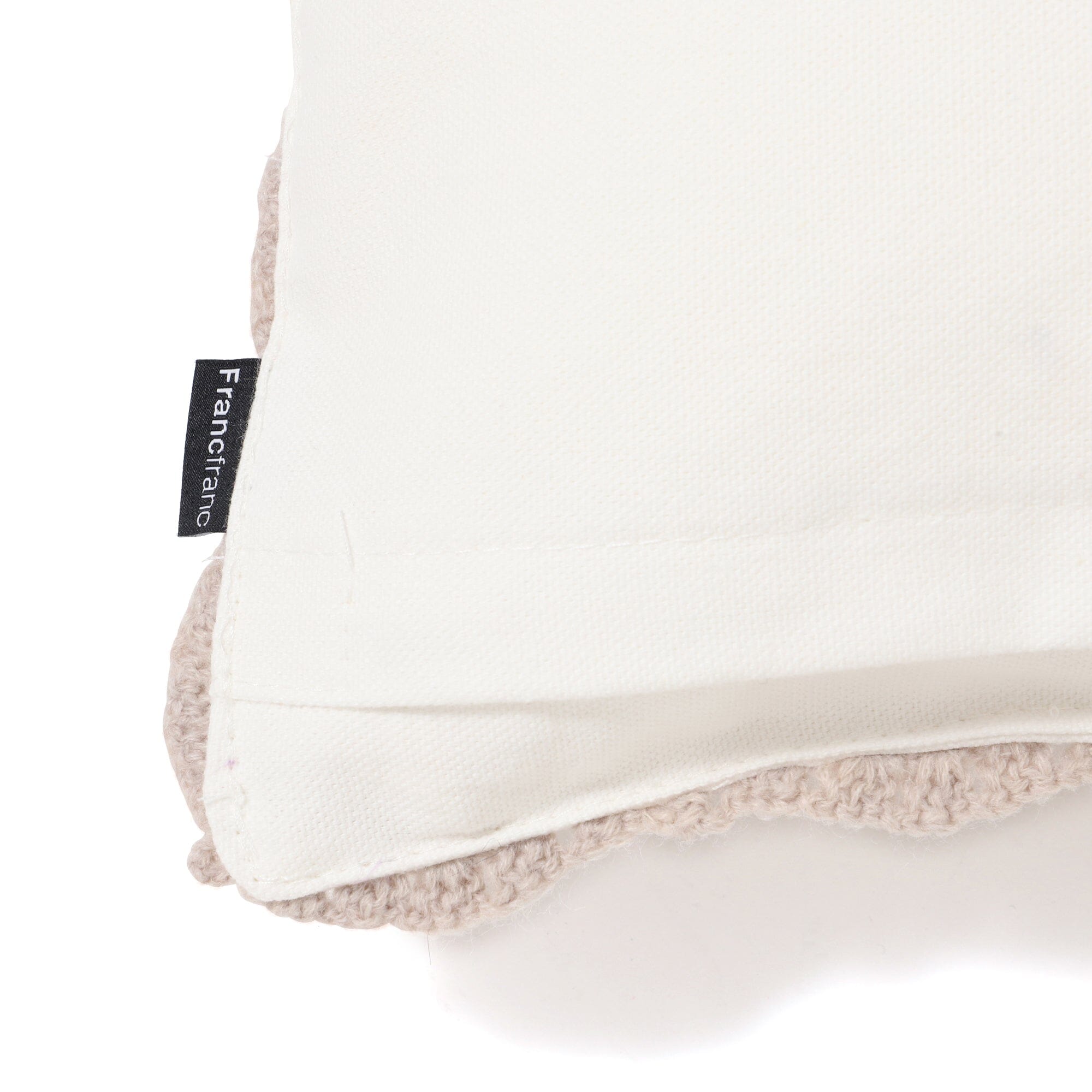 Crochet Flower Cushion Cover 400X250 Beige