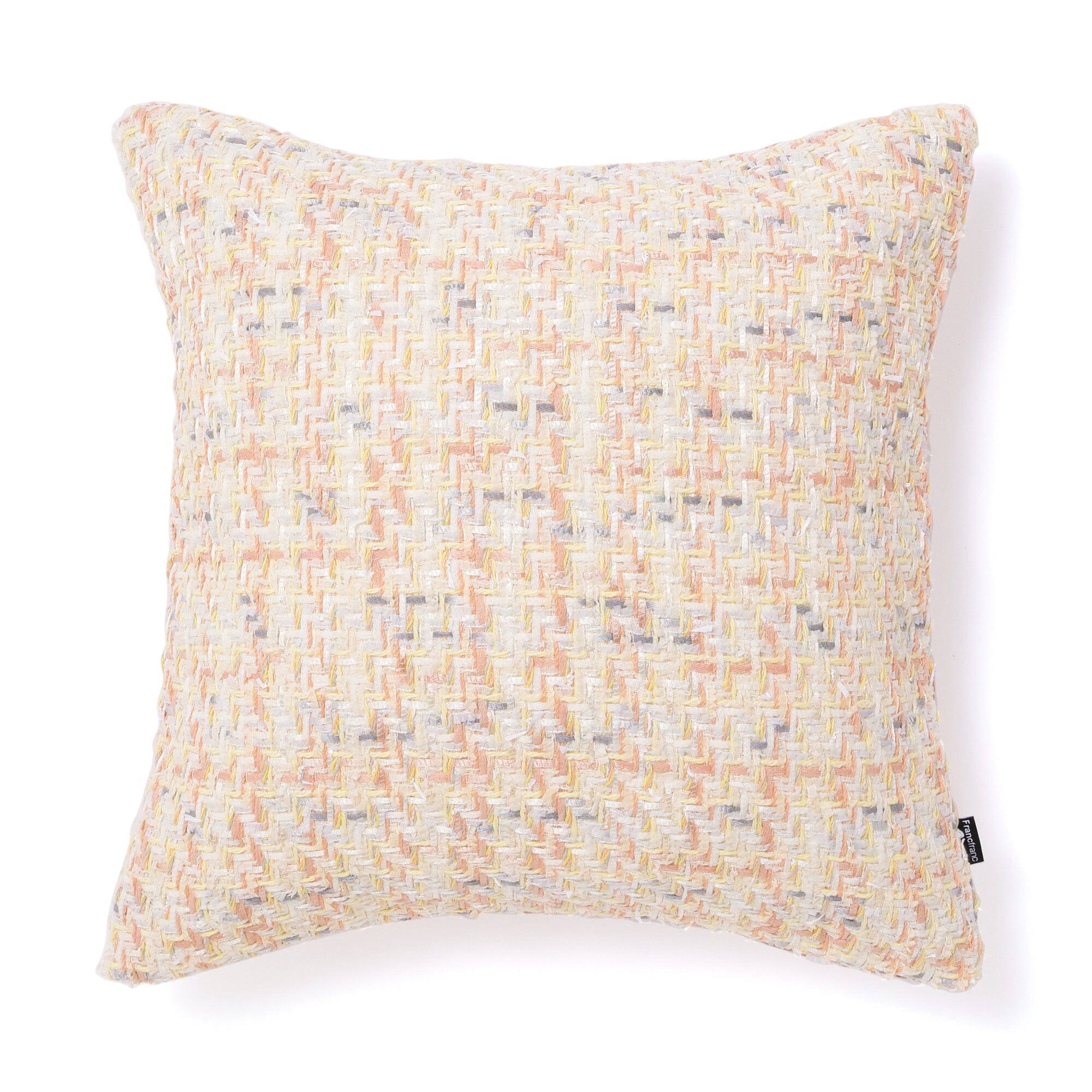 Fancy Tweed Cushion Cover 450X450 Ivory X Orange