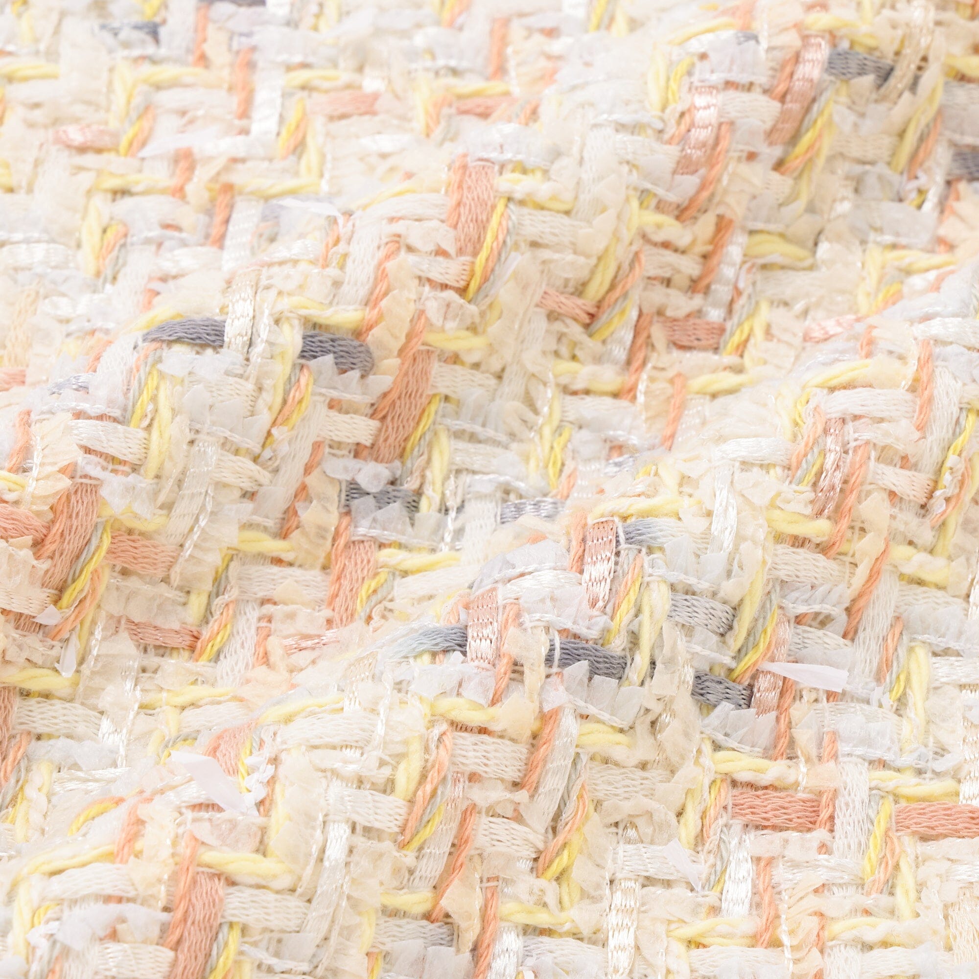 Fancy Tweed Cushion Cover 450X450 Ivory X Orange