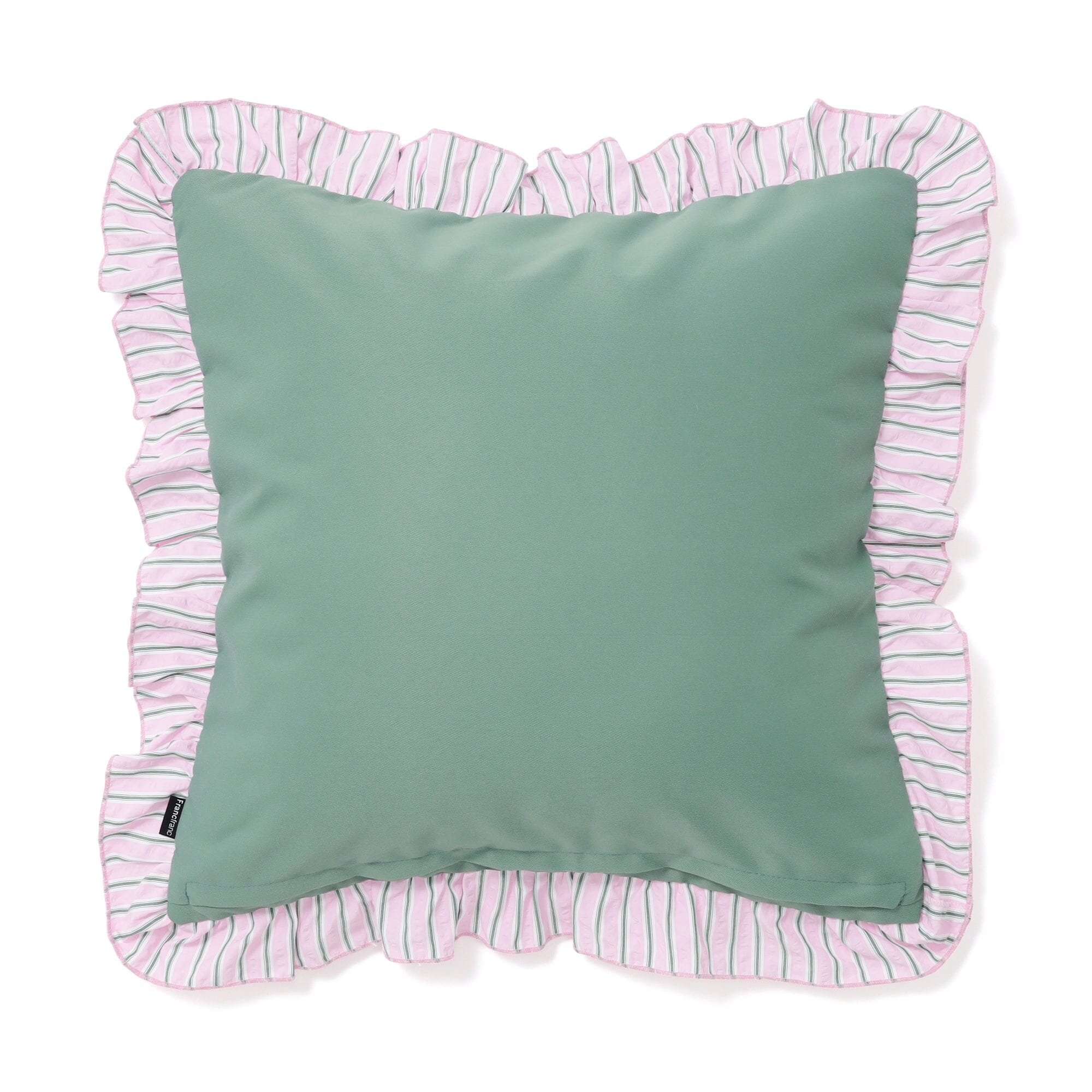 Frill Stripe Cushion Cover 450X450 Pink X Green