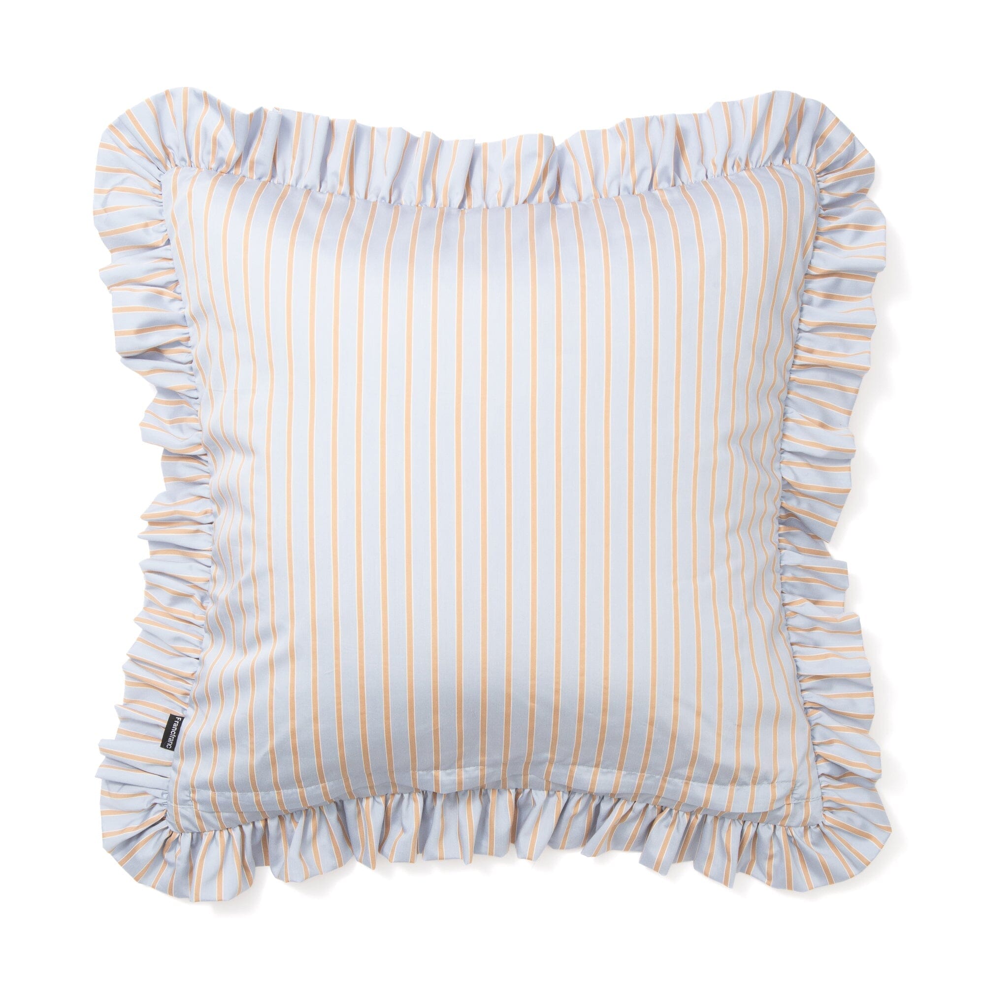 Emb Flower Frill Cushion Cover 450X450 Blue