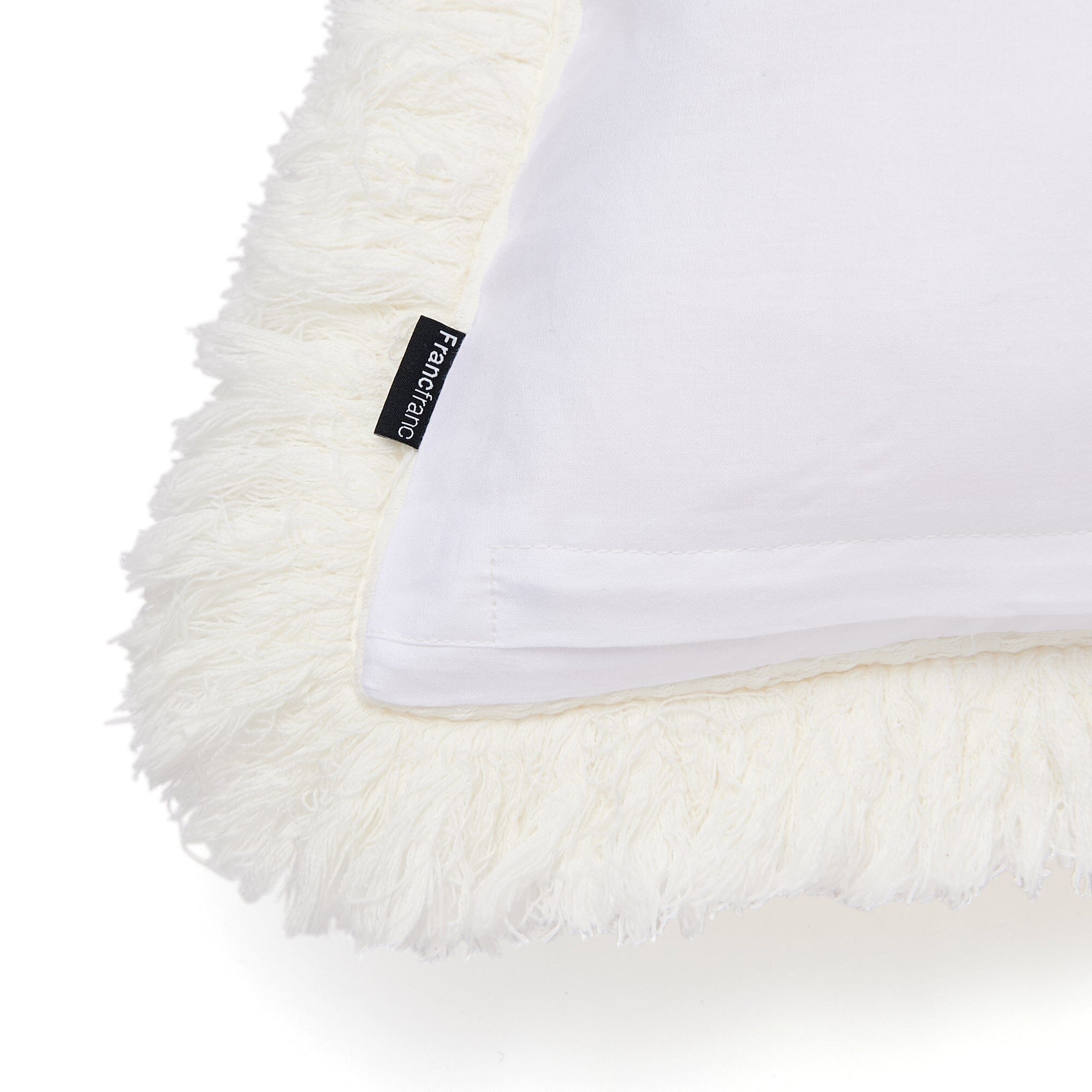 Diamond Fringe Cushion Cover 1000 X 450 White