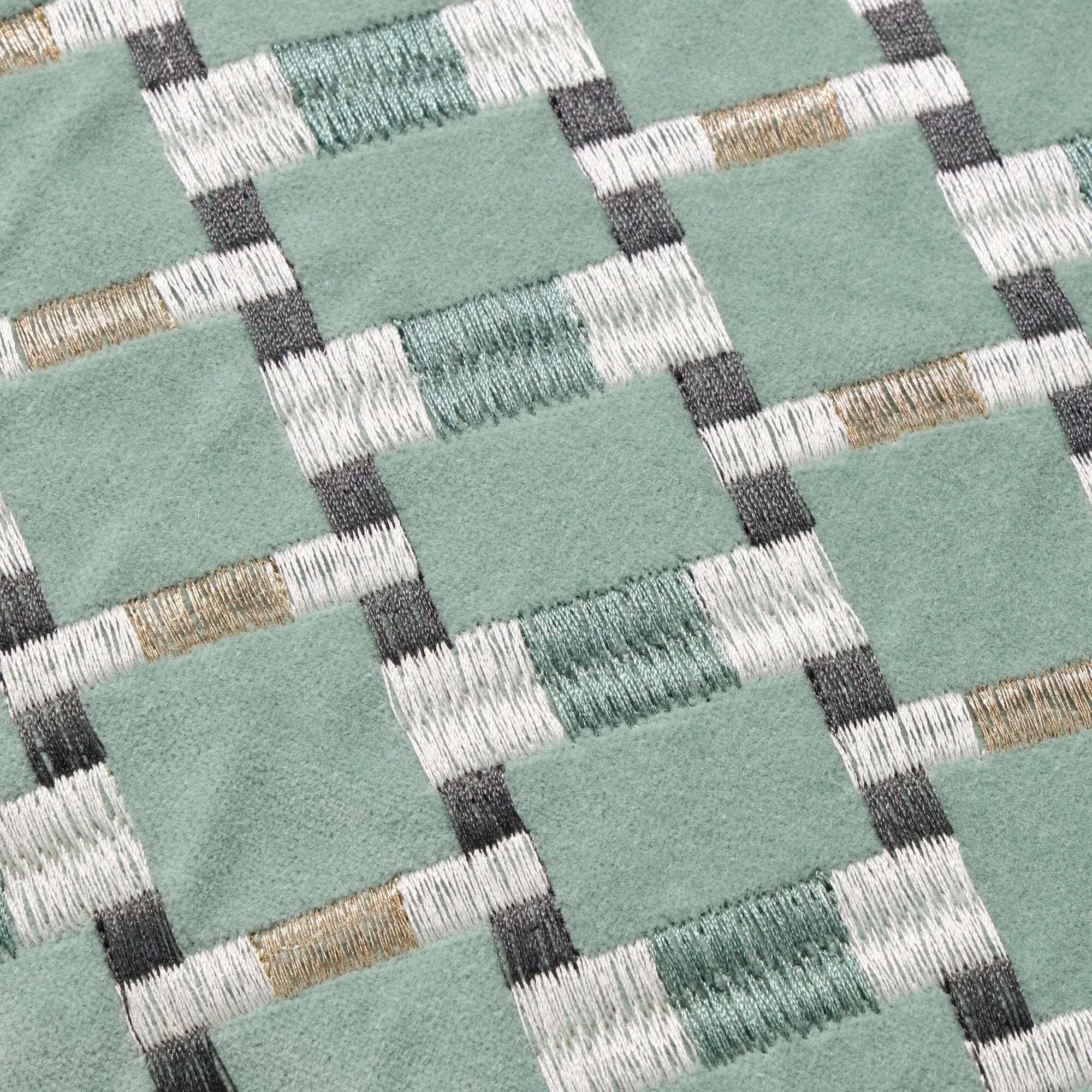 Geometric Emb Cushion Cover 450X450 Green X Gold