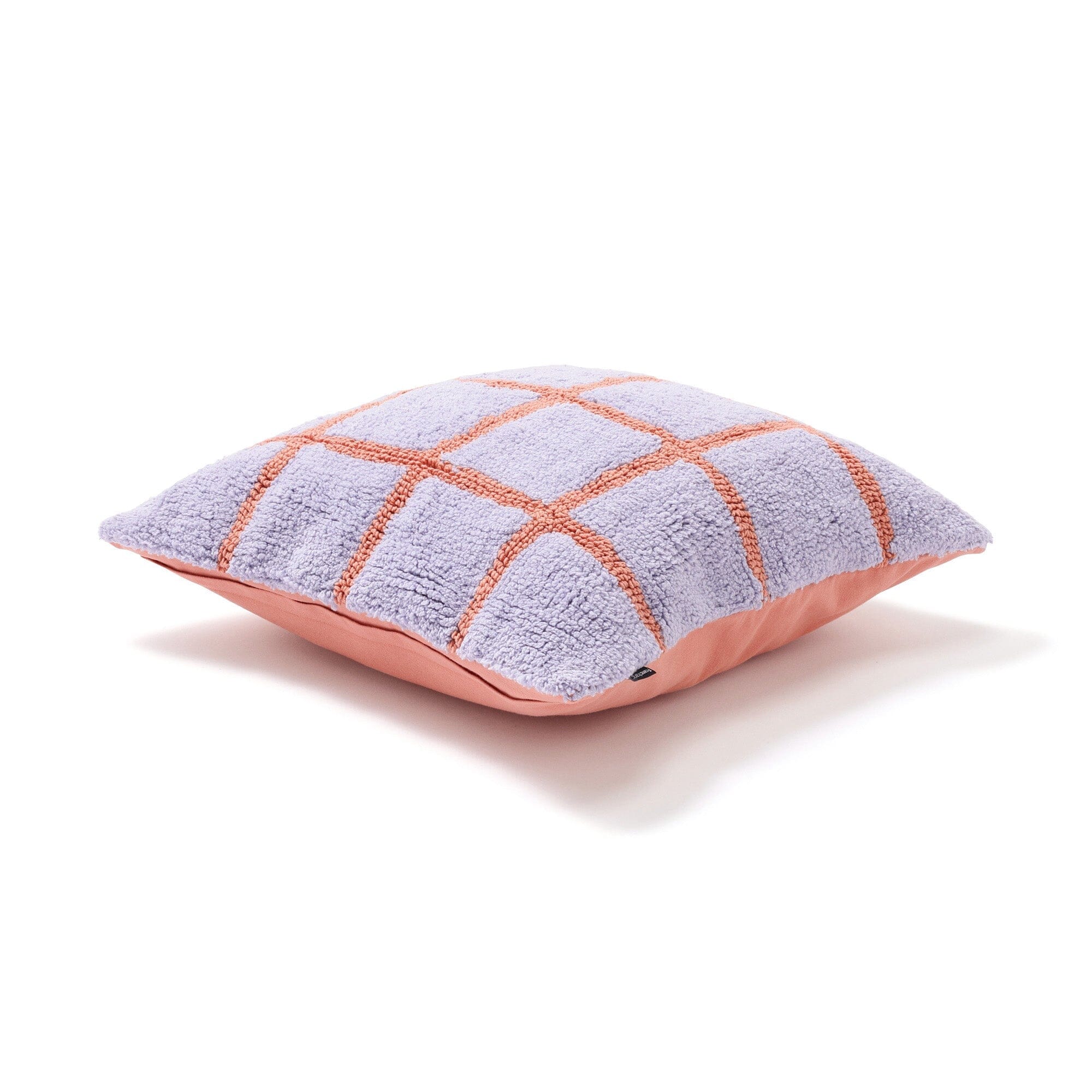 Tuft Check Cushion Cover 450X450 Purple X Orange
