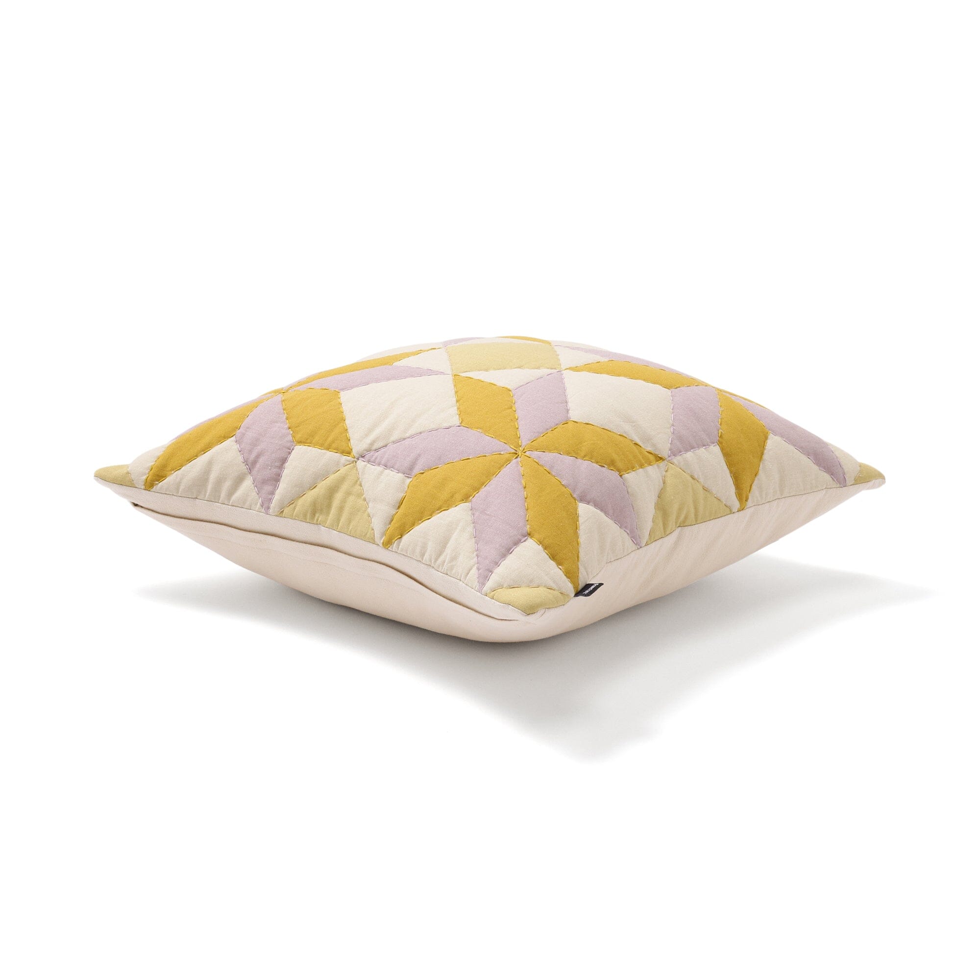Geometric Stitch Cushion Cover 450X450 Purple X Yellow
