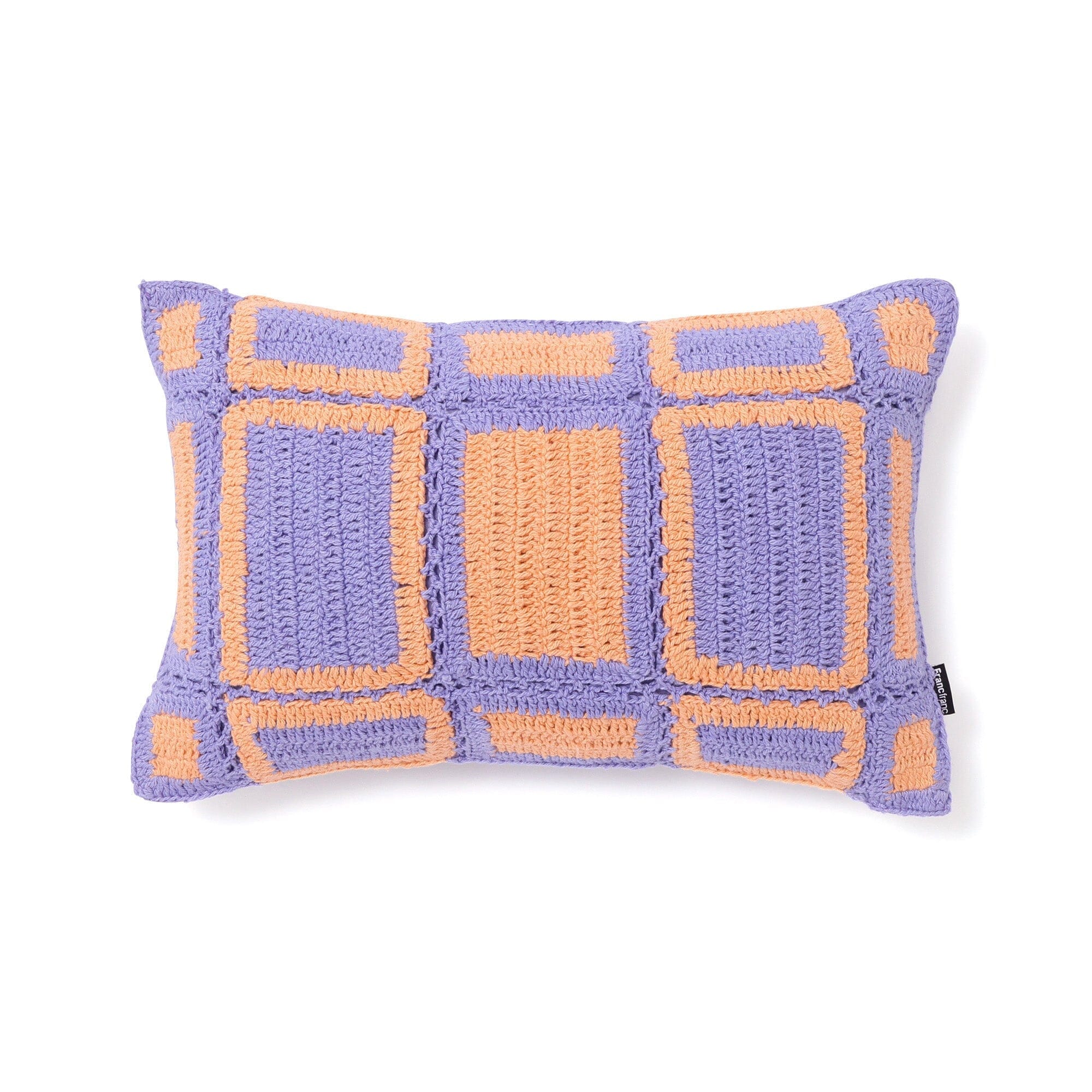 Square Crochet Cushion Cover 400 X 250 Purple X Orange
