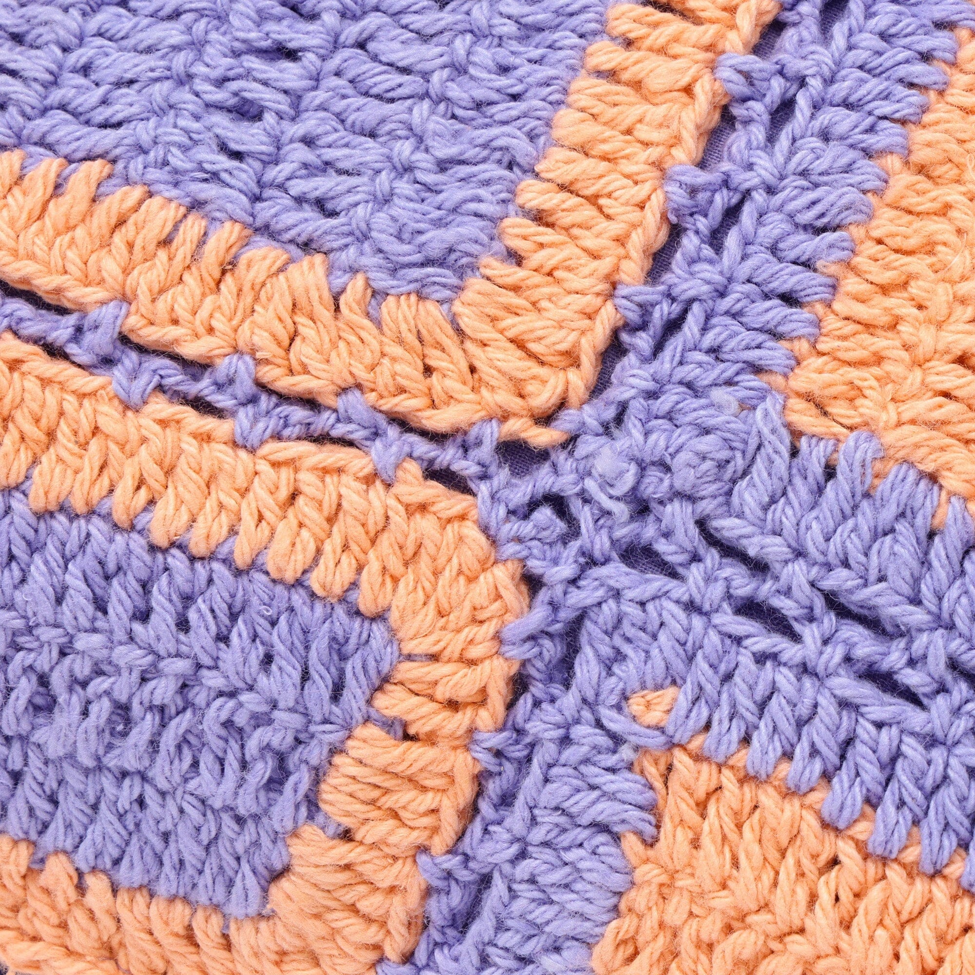 Square Crochet Cushion Cover 400 X 250 Purple X Orange