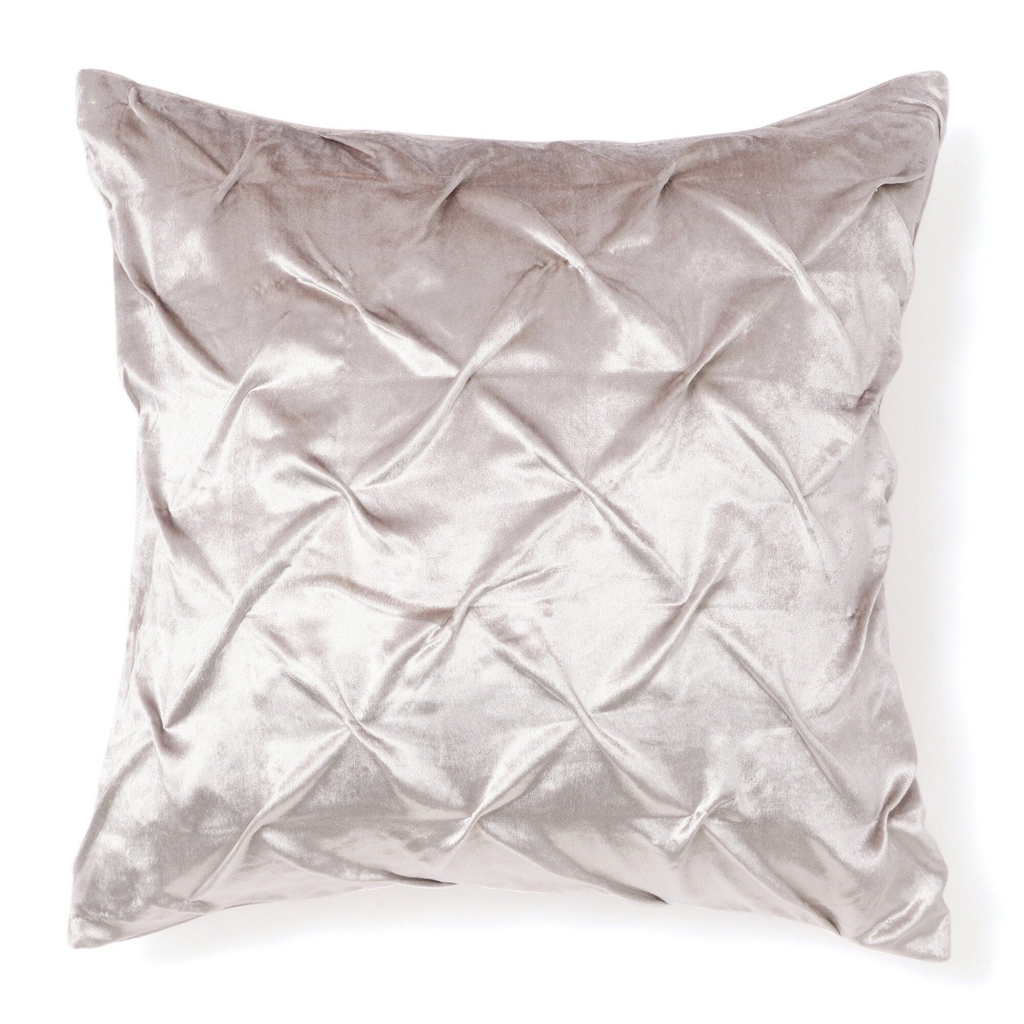 Velvet Smocking Cushion Cover 600 X 600 Light Gray
