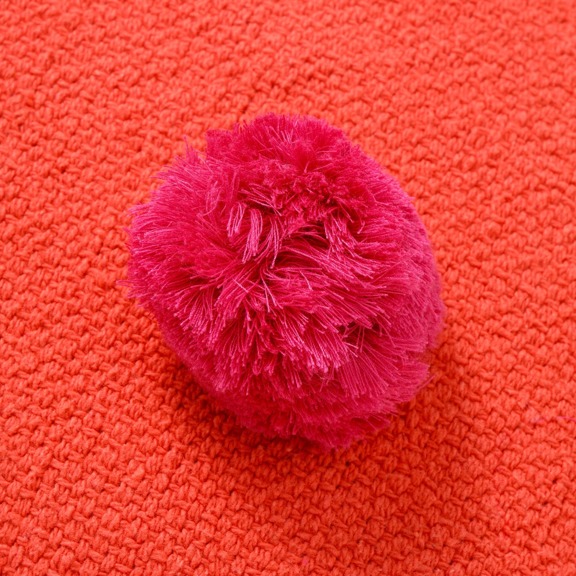 Bicolor Pom-Pom Cushion Cover 450 X 450 Orange X Purple
