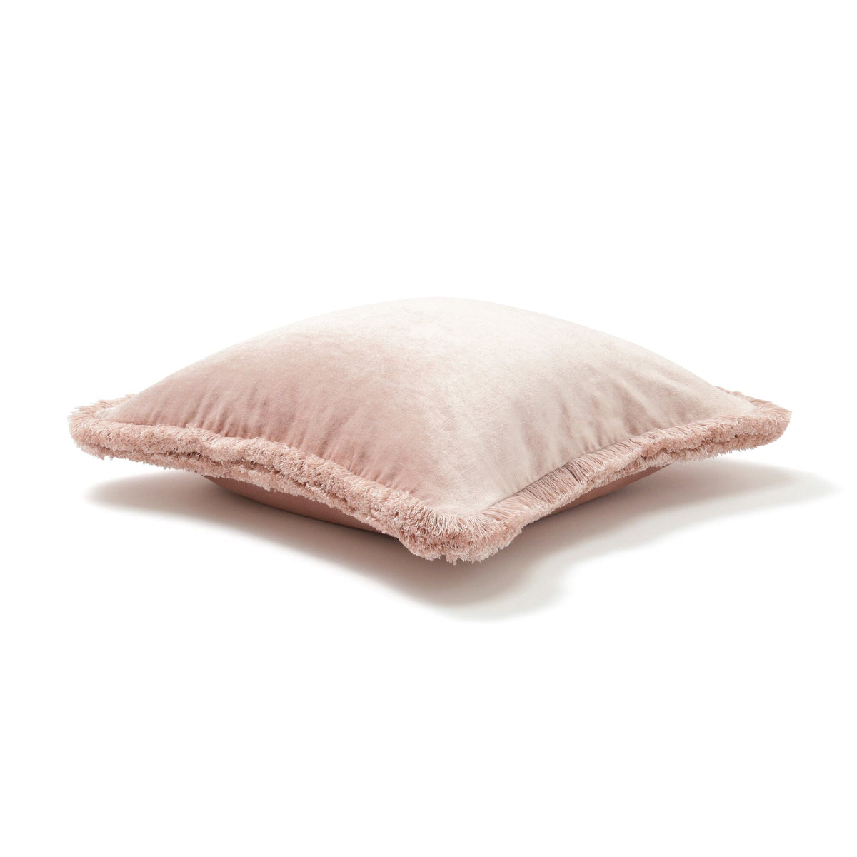 Velvet Fringe Cushion Cover 450 X 450  Pink