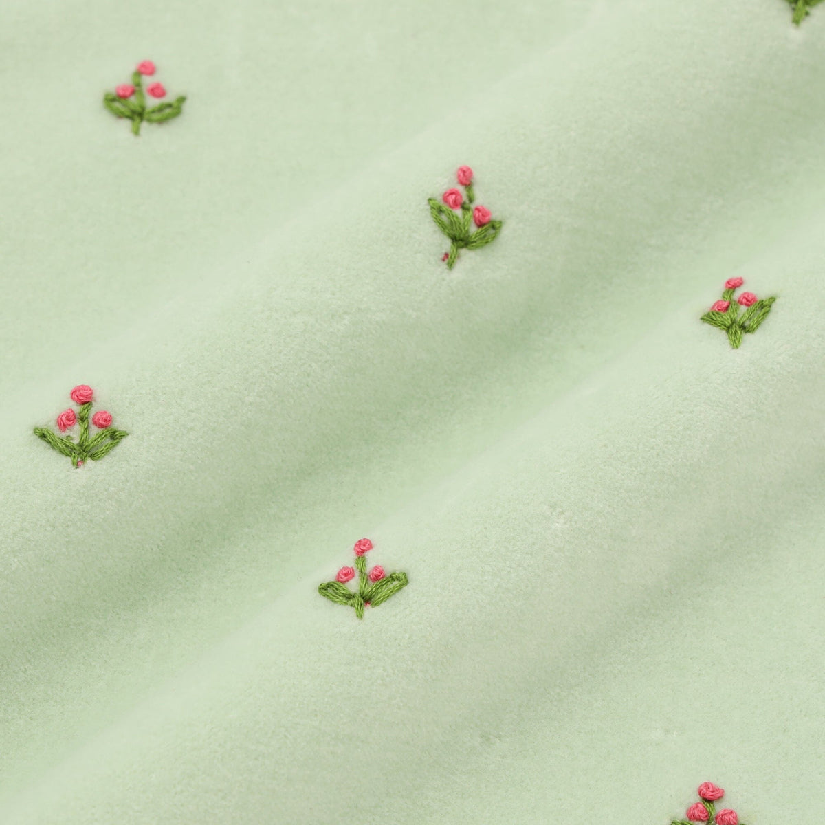 Emb Flower Frill Cushion Cover 450 X 450  Light Green