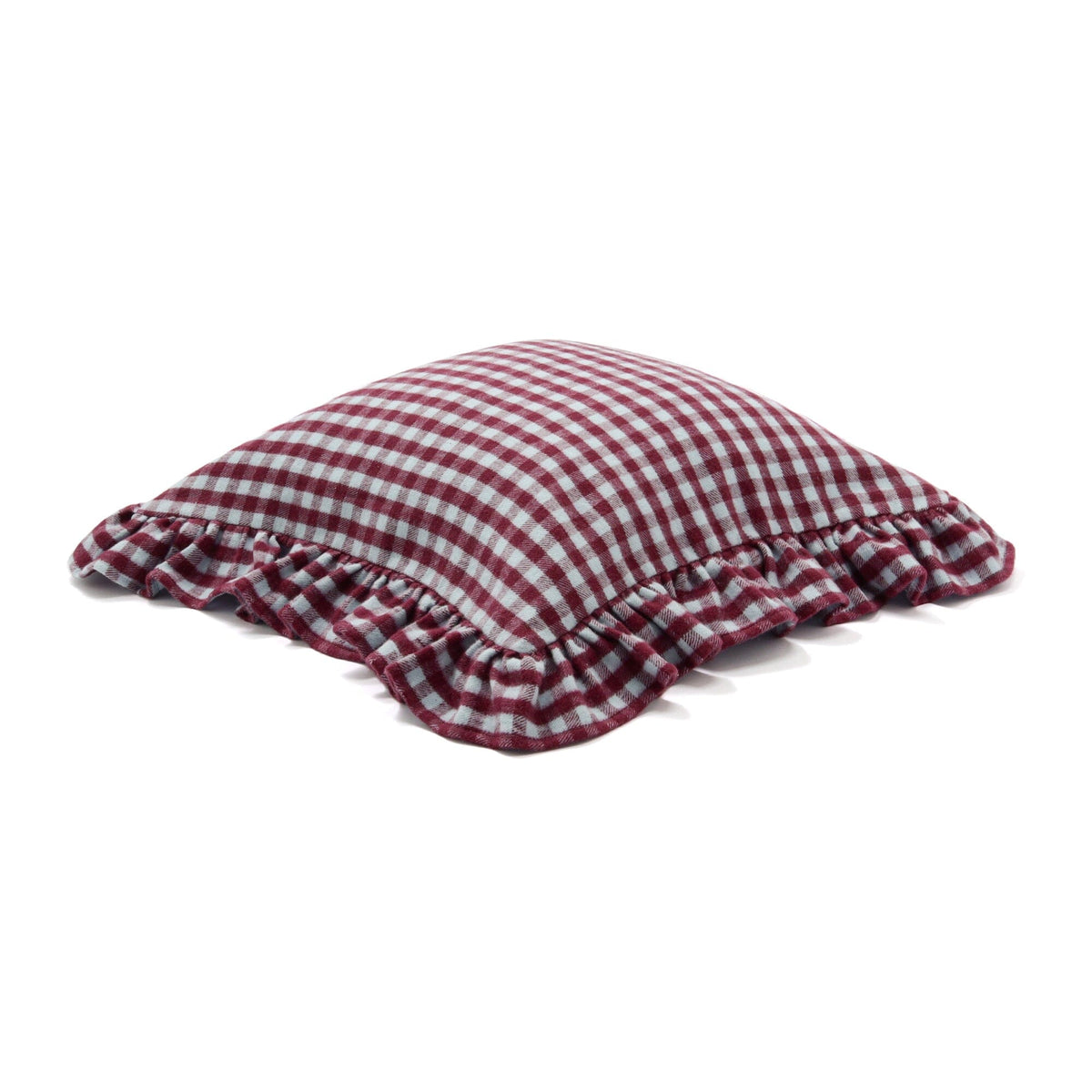 Frill Check Cushion Cover 450 X 450  Blue X Purple