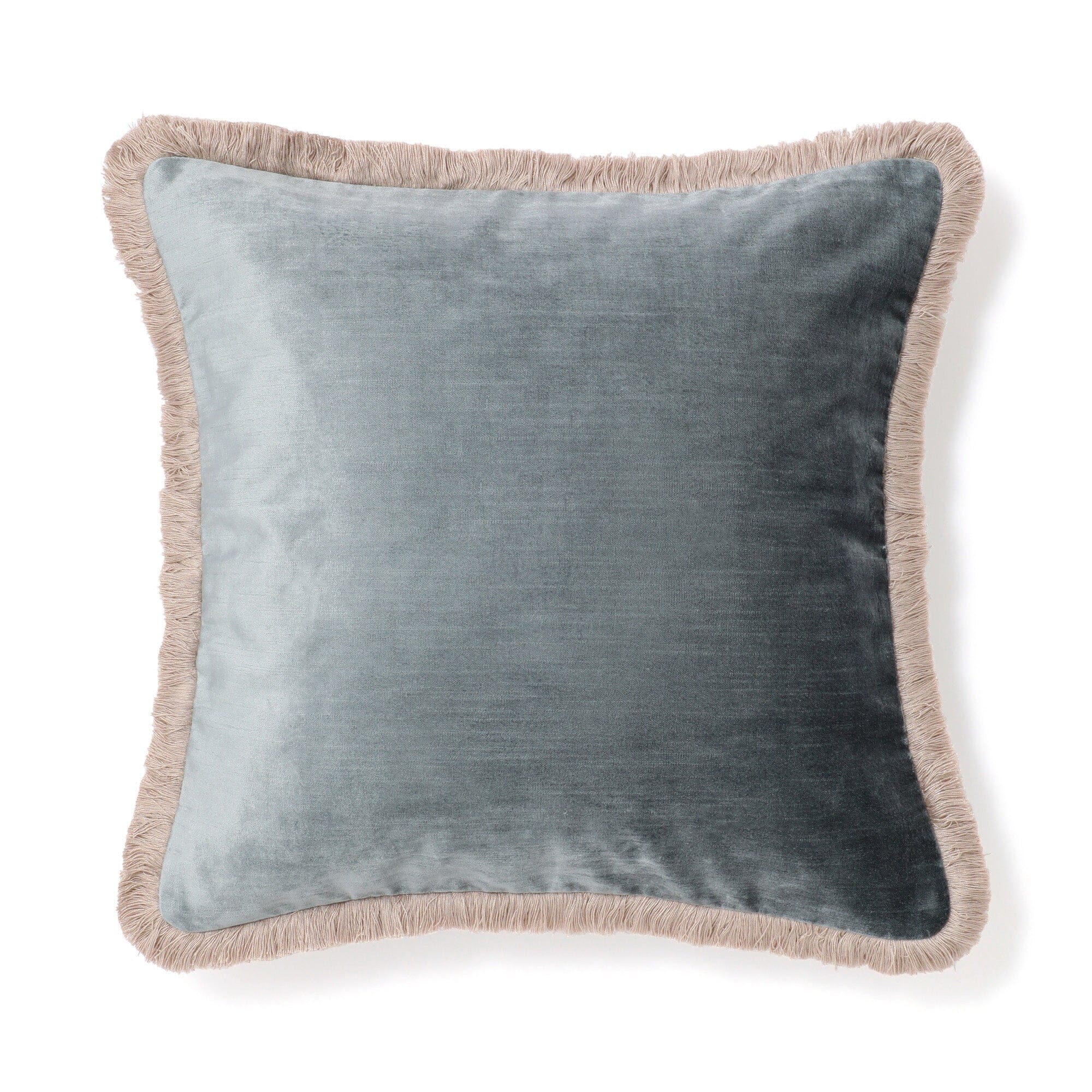 Velvet Fringe Cushion Cover 450 X 450  Blue