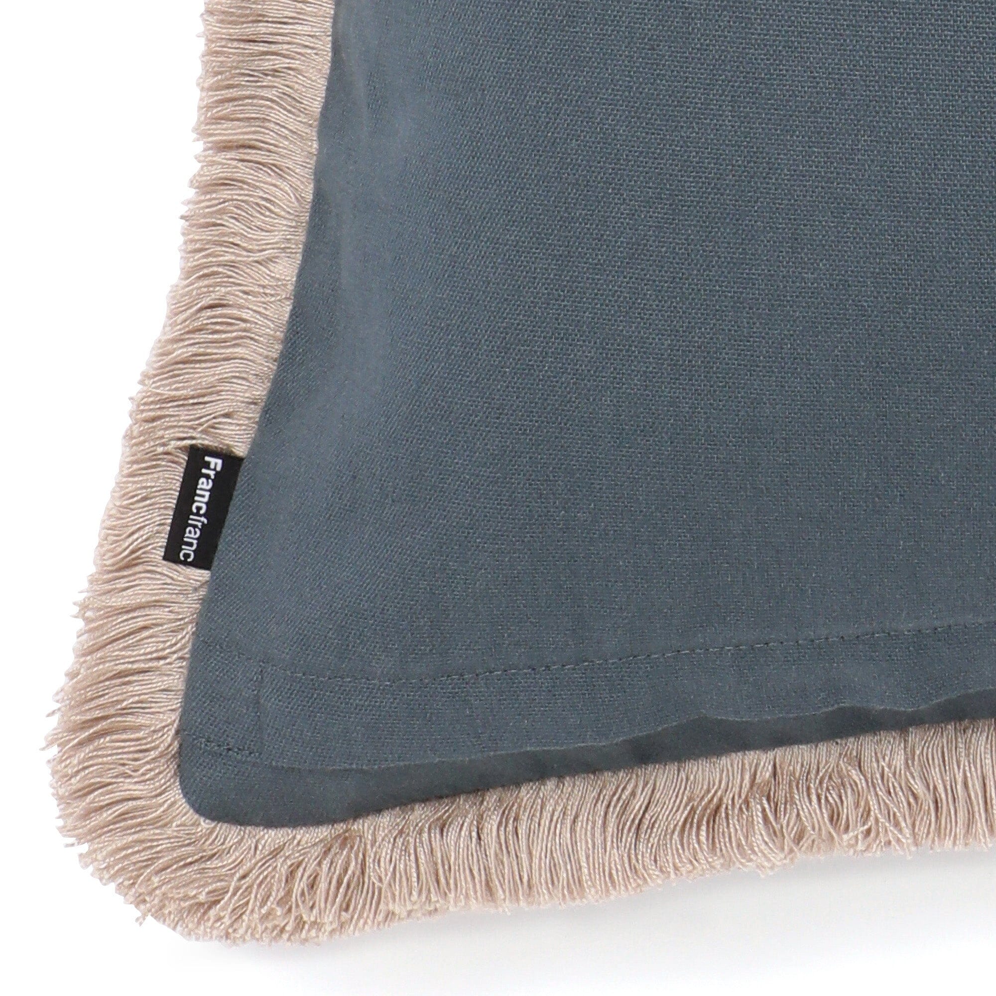 Velvet Fringe Cushion Cover 450 X 450  Blue