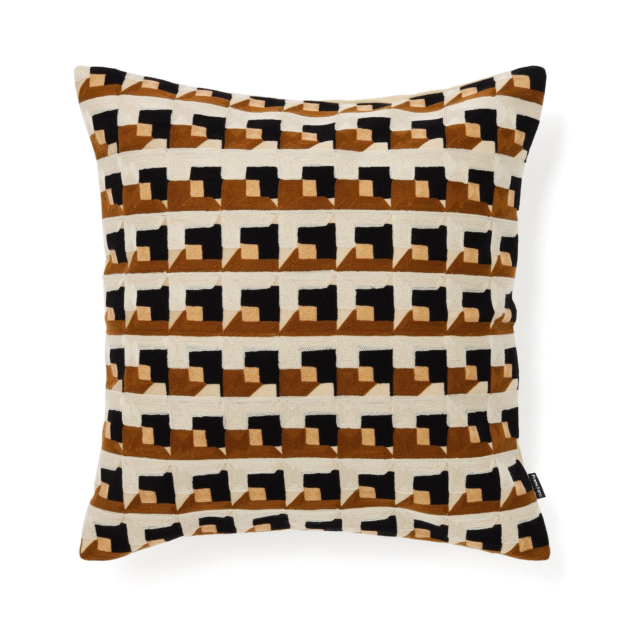 Emb Geometric Cushion Cover 450 X 450  Beige