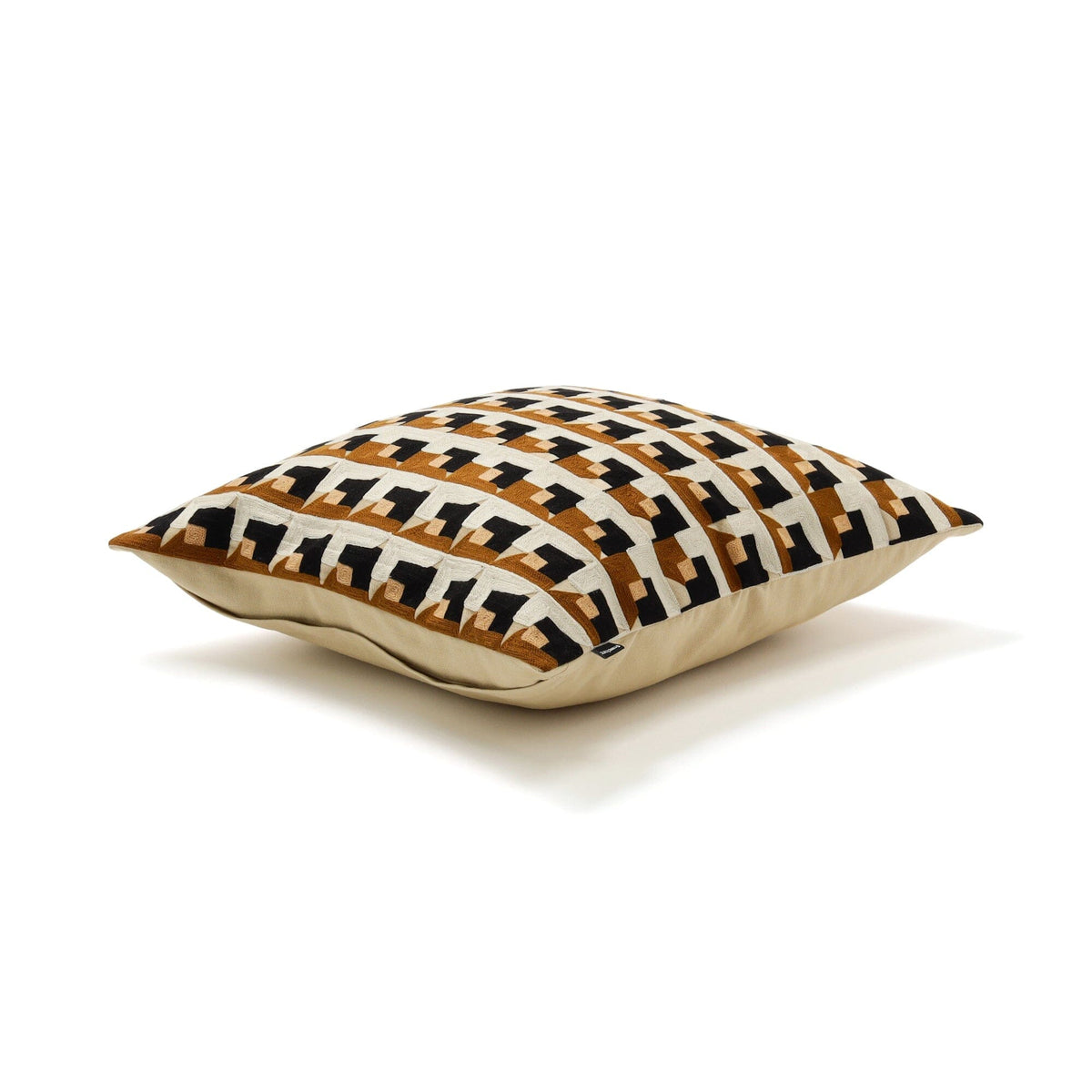 Emb Geometric Cushion Cover 450 X 450  Beige