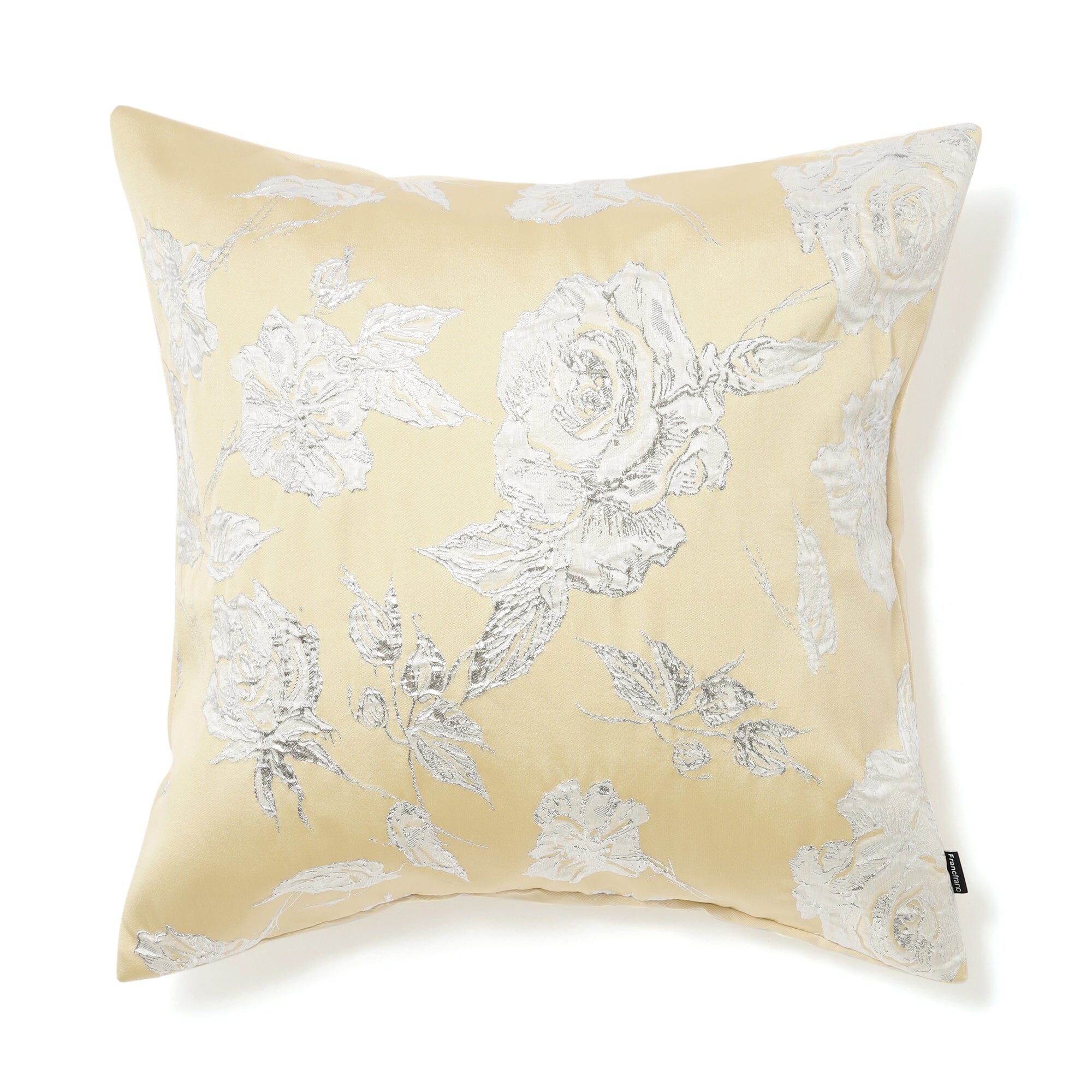 Jq Flower Cushion Cover 450 X 450  Yellow X Silver