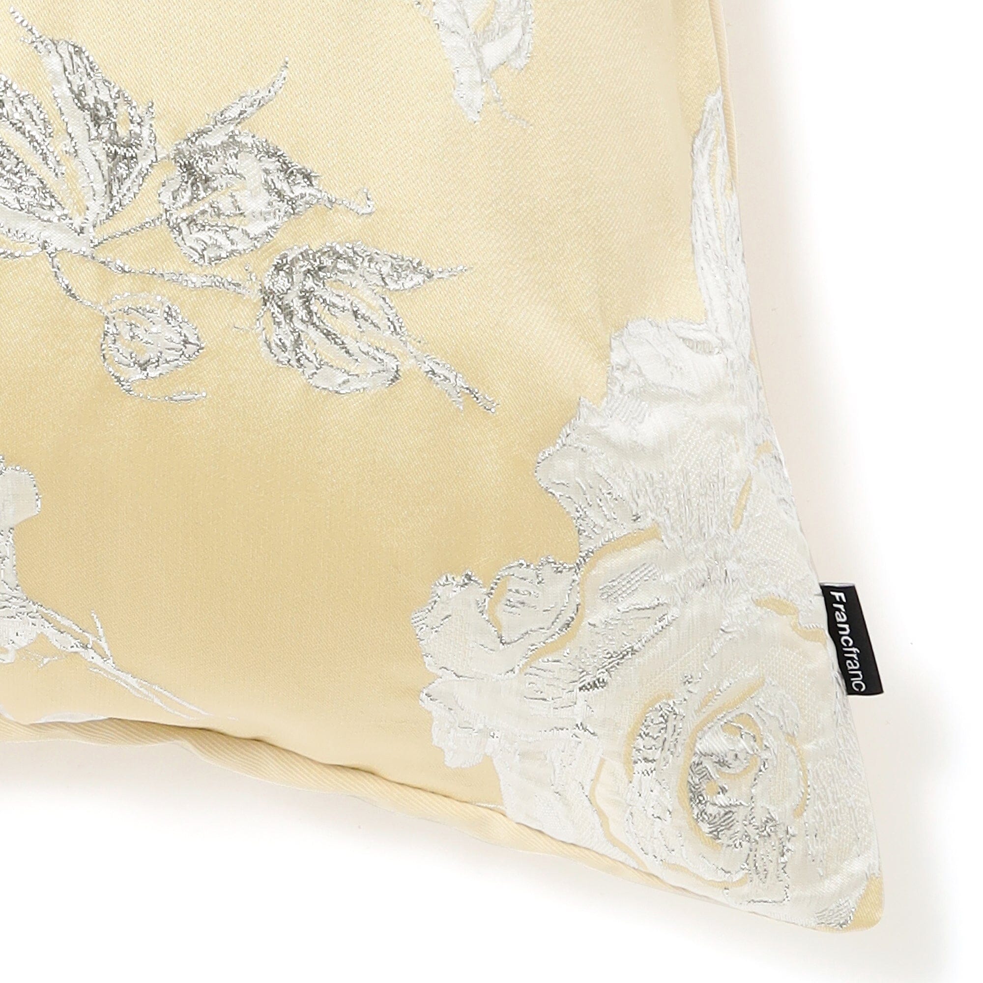 Jq Flower Cushion Cover 450 X 450  Yellow X Silver