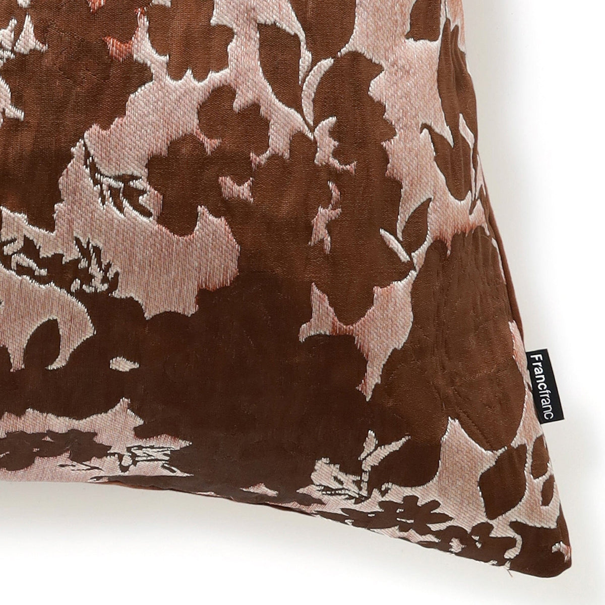 Jq Flower Cushion Cover 450 X 450  Pink X Brown