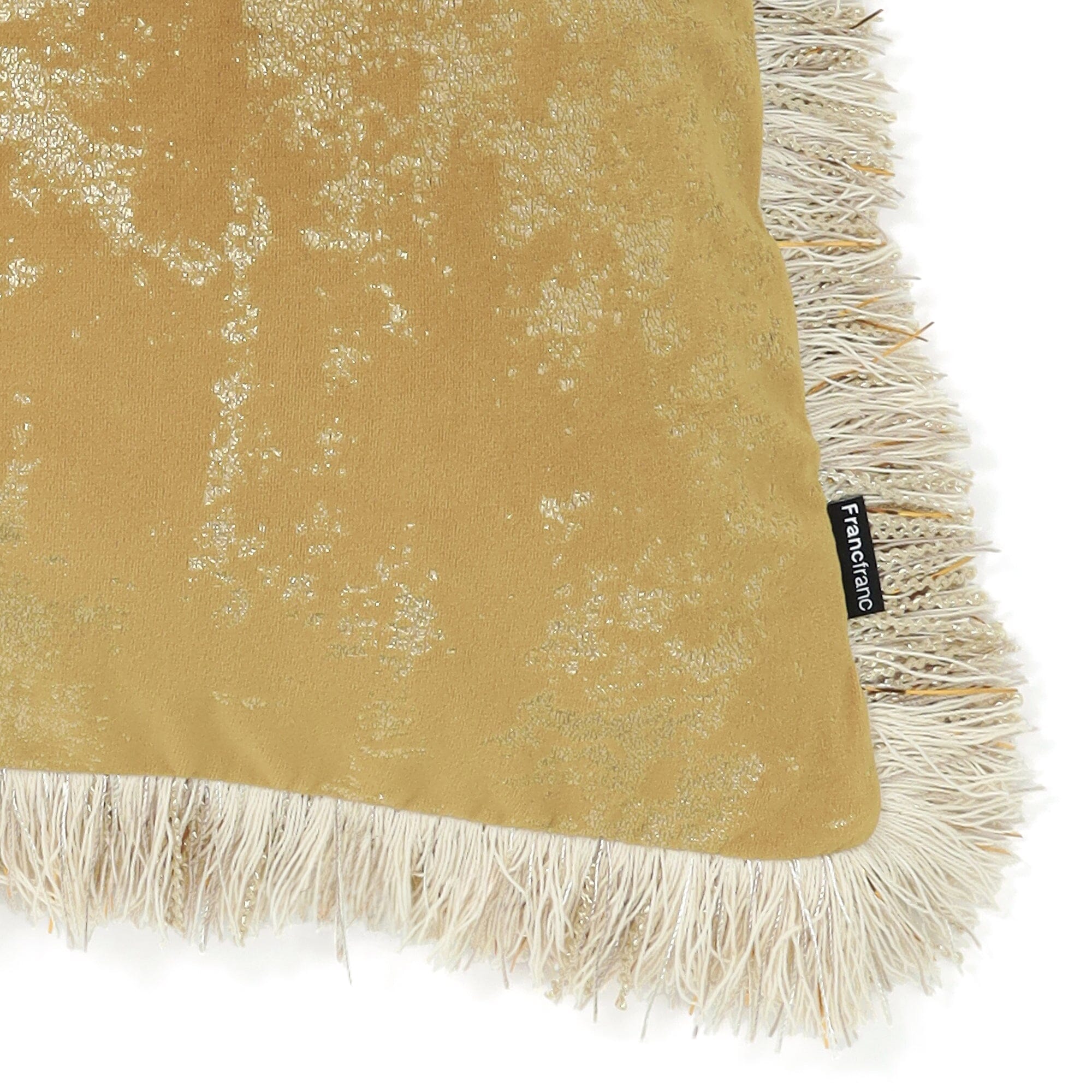 Shiny Fringe Cushion Cover 450 X 450  Gold
