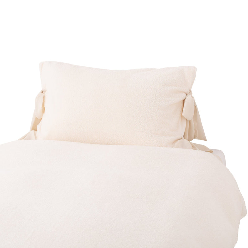 WARMY Furry Ribbon Pillow Case 700 x 500 Ivory