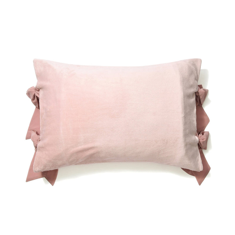 WARMY Furry Ribbon Pillow Case 700 x 500 Pink