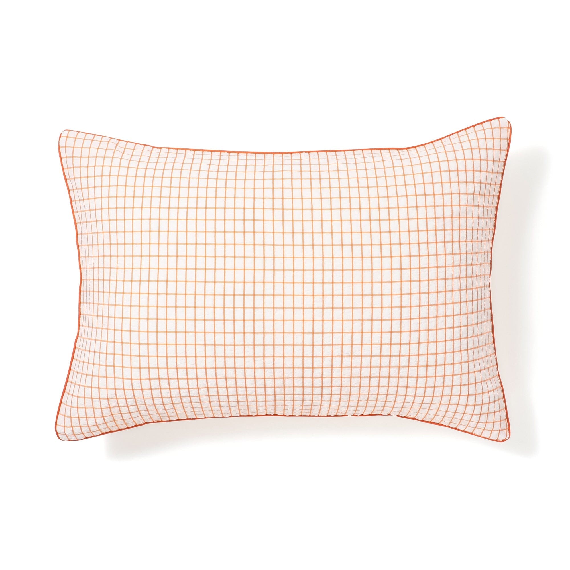 Sheer Check Pillowcase 700 X 500 White X Orange