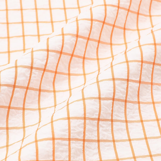 Sheer Check Pillowcase 700 X 500 White X Orange