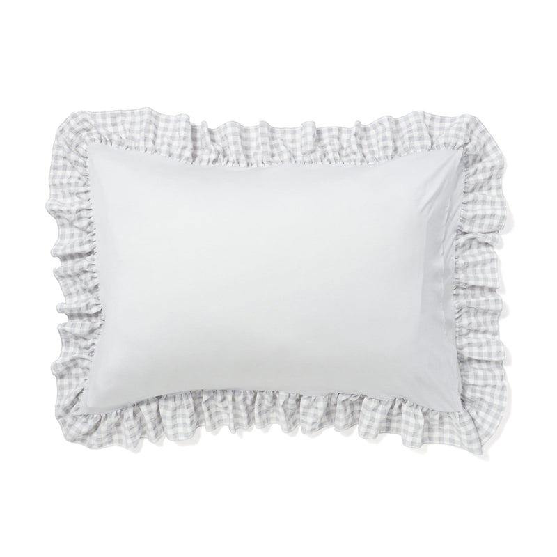 Fuwaro Cooling Pillow Cover Frill Check 700 X 500 White X Grey