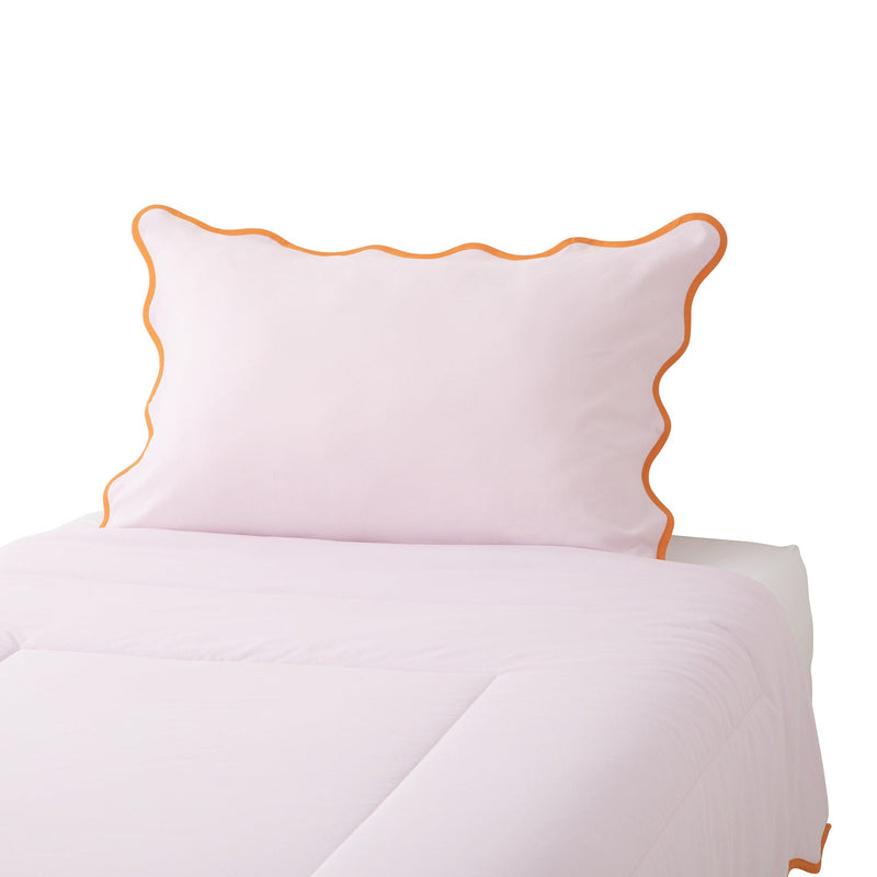 Fuwaro Cooling Pillow Cover Bicolor Wave 700 X 500 Pink X Orange