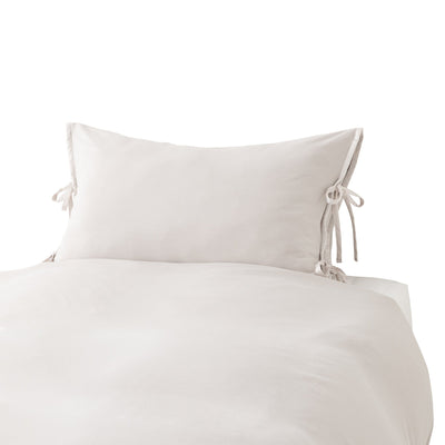 Cica Satin Ribbon Pillowcase 700 X 500 Gray x Beige