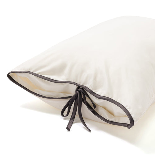 Fuwaro Cooling Pillow Cover Bicolor Wave Ivory X Dark Gray