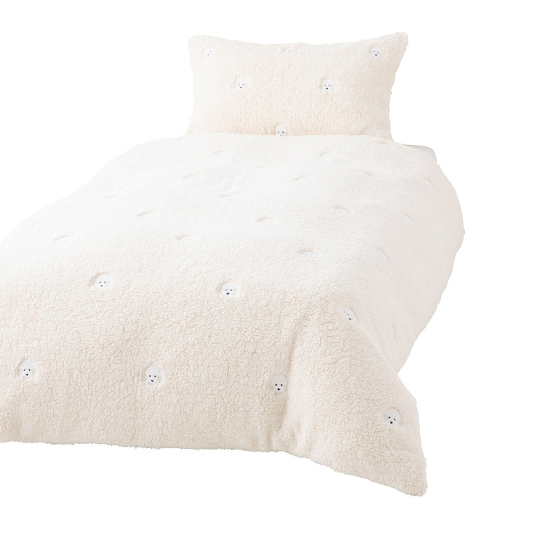 WARMY Poodle x Boa Comforter Case Single Ivory