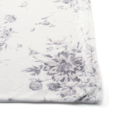 WARMY Botanical Flower Comforter Case Double Grey