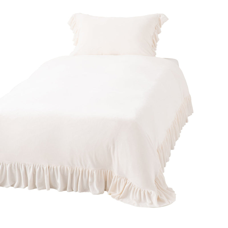 Warmy Argan Oil Frill Comforter Case  Single White