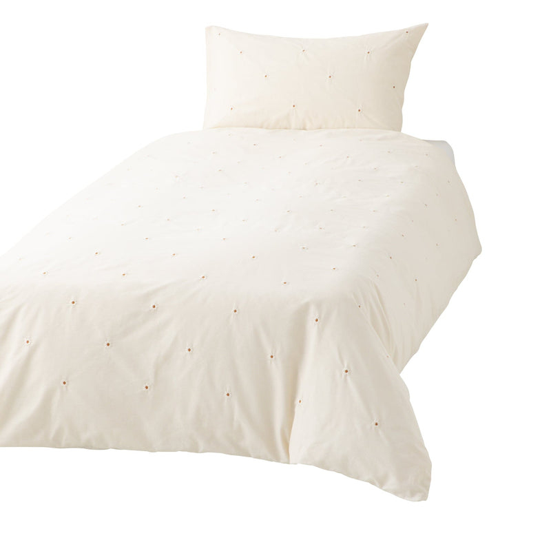 Daisy Embroidery Comforter Case Double Ivory