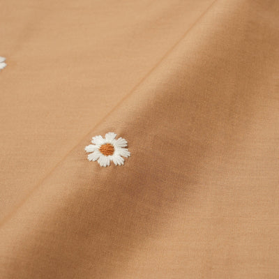 Daisy Embroidery Comforter Case Single Beige