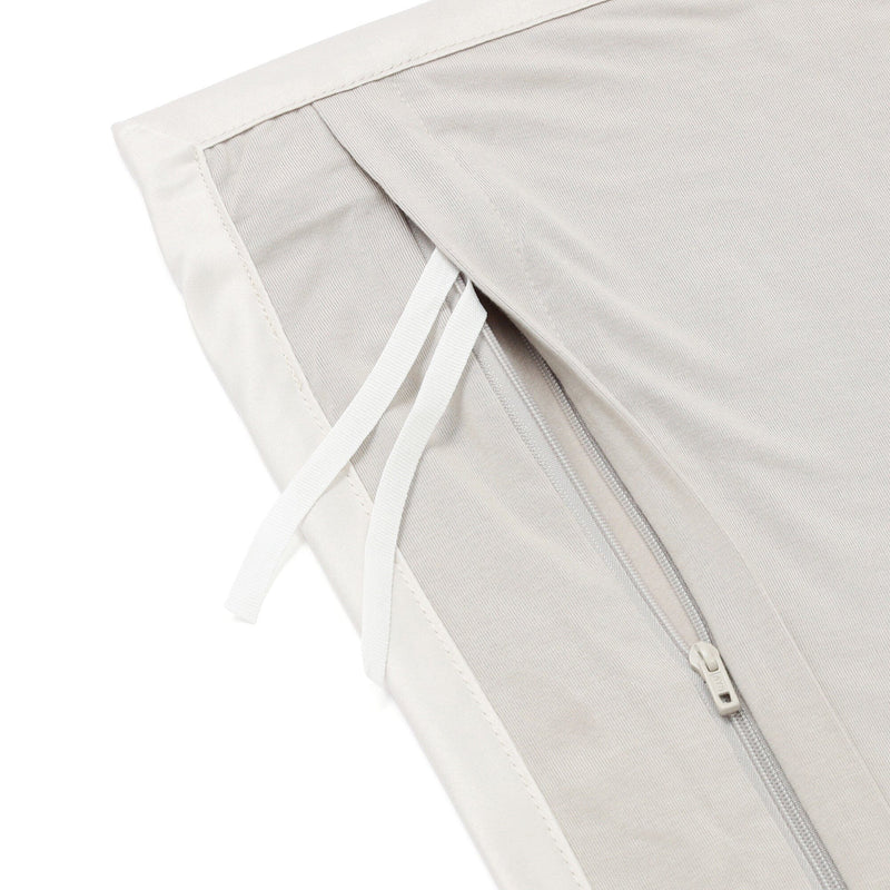 Cica Satin Ribbon Duvet Cover Double Gray x Beige