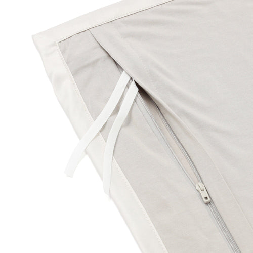Cica Satin Ribbon Duvet Cover Double Gray x Beige