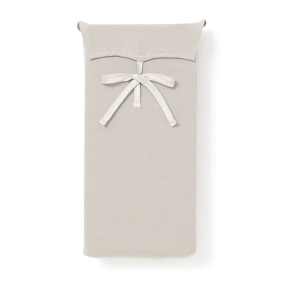 Cica Satin Ribbon Duvet Cover Double Gray x Beige